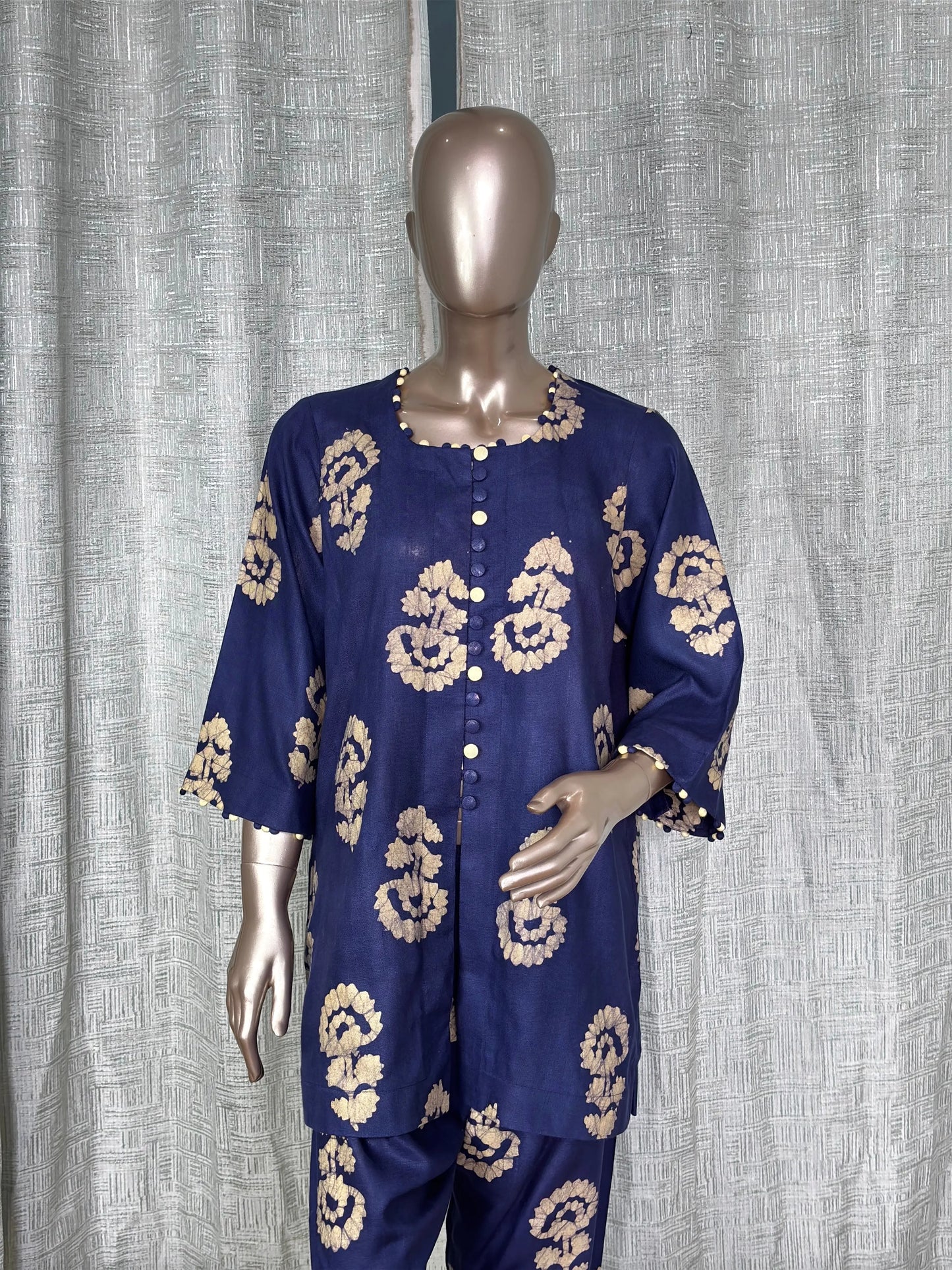 Blue Batik Print Co-ord Set: Elegant & Comfortable Two-Piece Outfit | Fusion of Elegance and Comfort kihums clothing