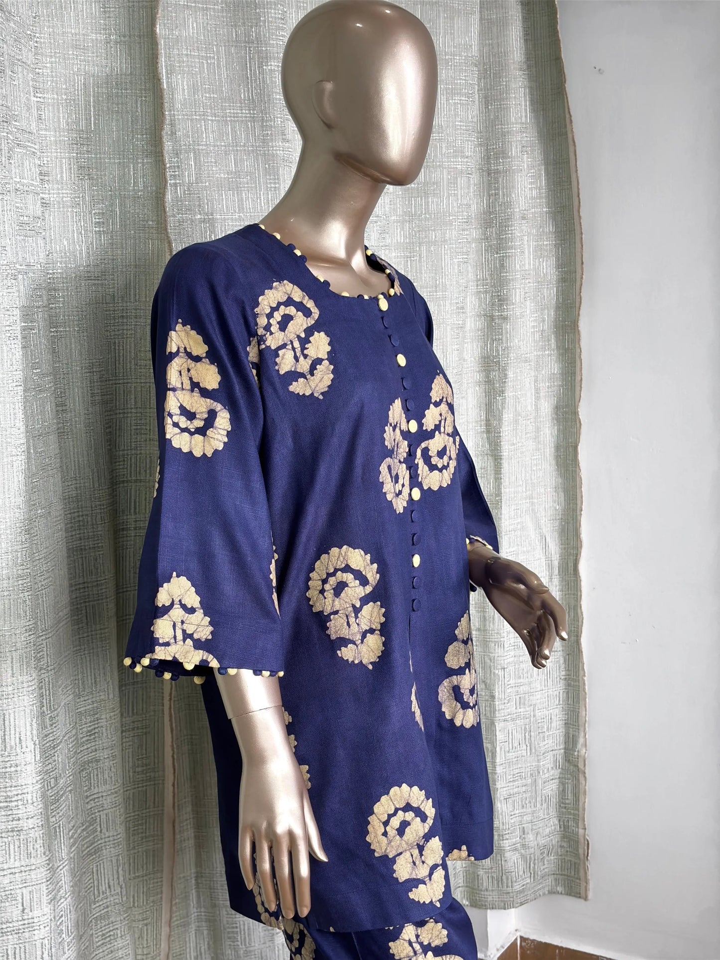 Blue Batik Print Co-ord Set: Elegant & Comfortable Two-Piece Outfit | Fusion of Elegance and Comfort kihums clothing
