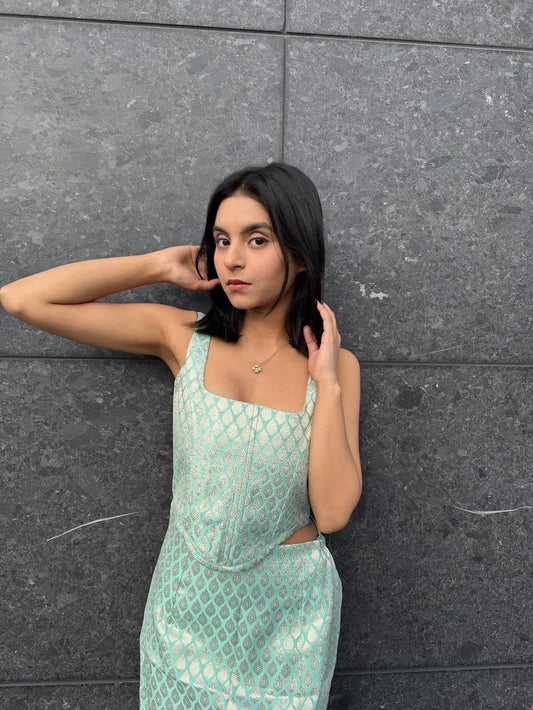Elegant Banarsi Silk Corset tops for women kihums clothing