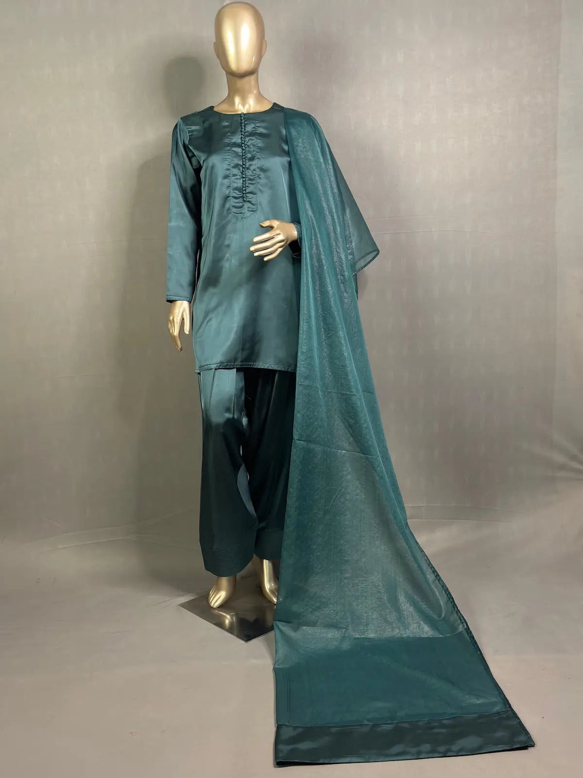 MEHRU Pine Green Farshi Shalwar Pakistani Kurta Set | Best Pakistani Kurta Sets for women kihums clothing
