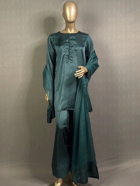 MEHRU Pine Green Farshi Shalwar Pakistani Kurta Set | Best Pakistani Kurta Sets for women kihums clothing