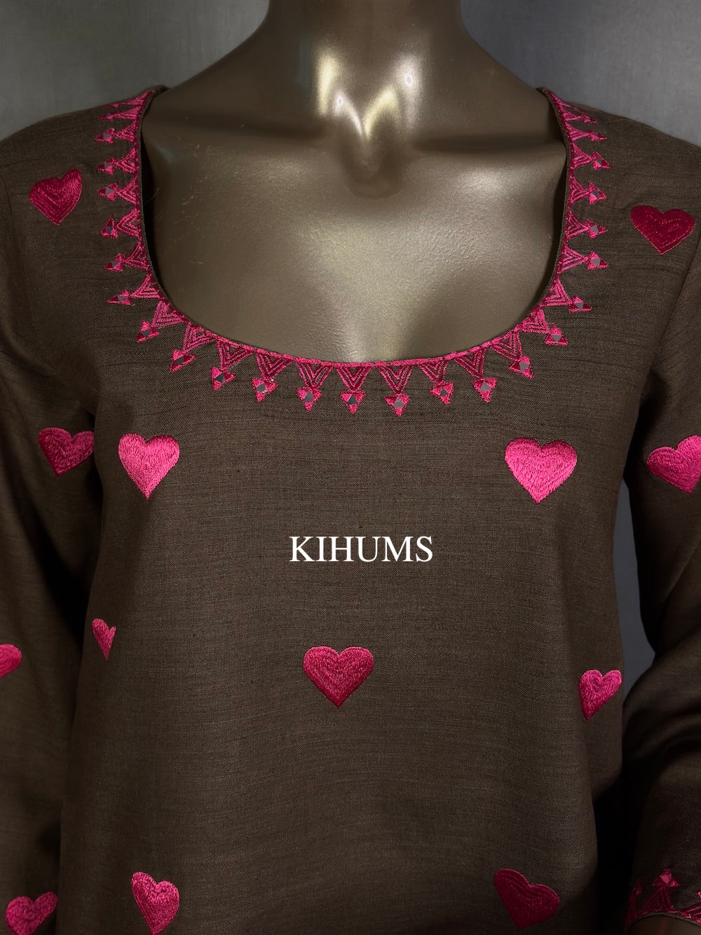 DIL SE Heart Embroidered Farshi Shalwar