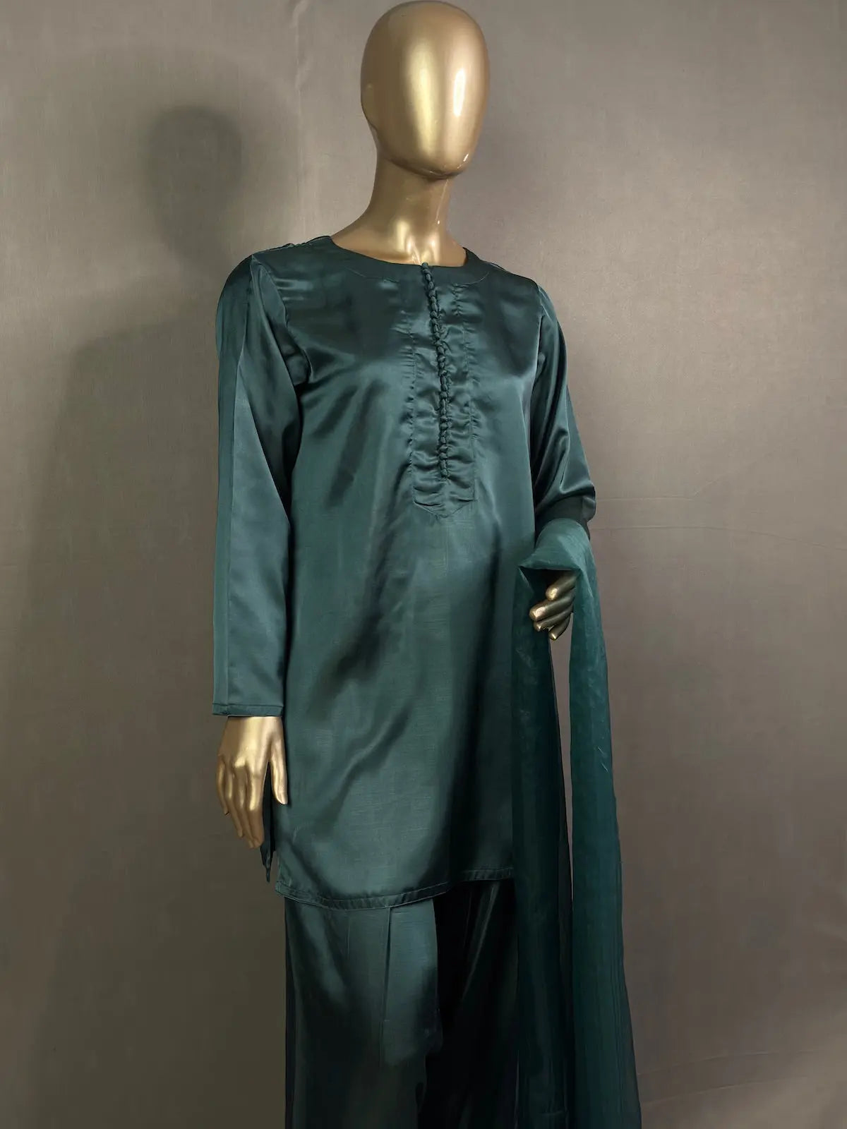 MEHRU Pine Green Farshi Shalwar Pakistani Kurta Set | Best Pakistani Kurta Sets for women kihums clothing
