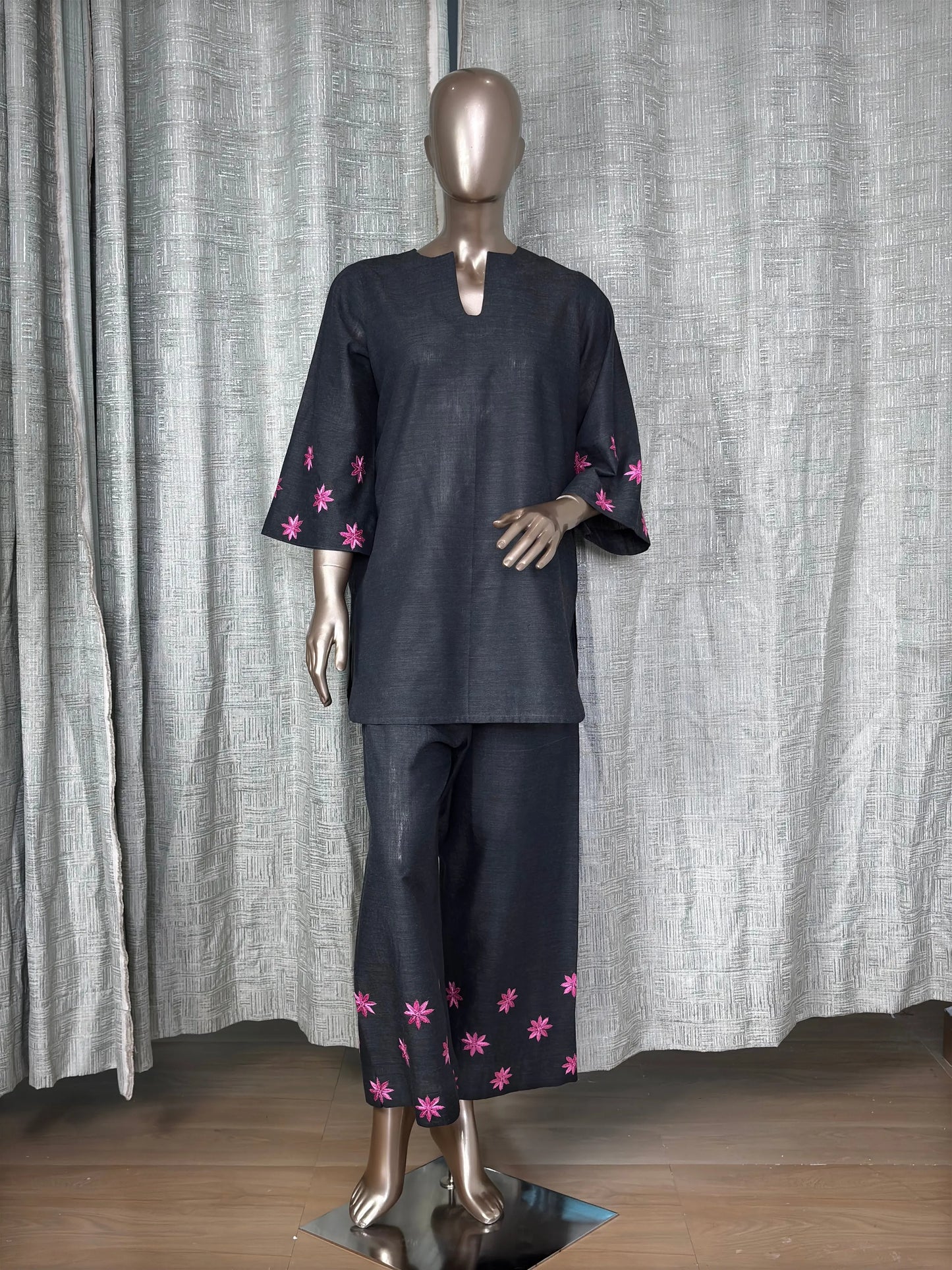 Black Co-ord Set with hand embroidery work kihums clothing