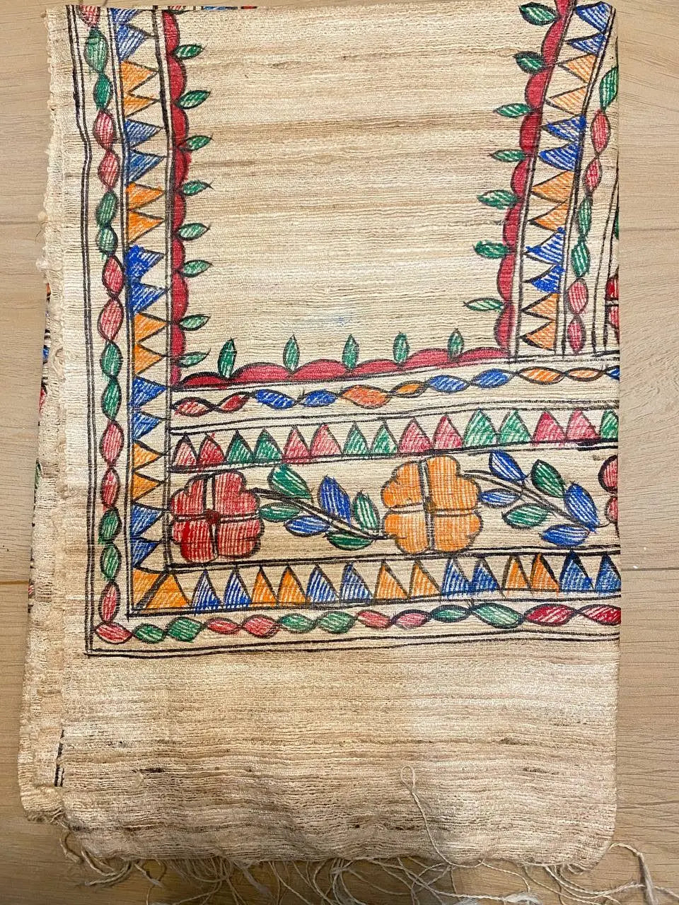 DUPATTA: Madhubani Handpainted Tussar Silk Handloom Dupatta| KIHUMS Dupatta kihums clothing