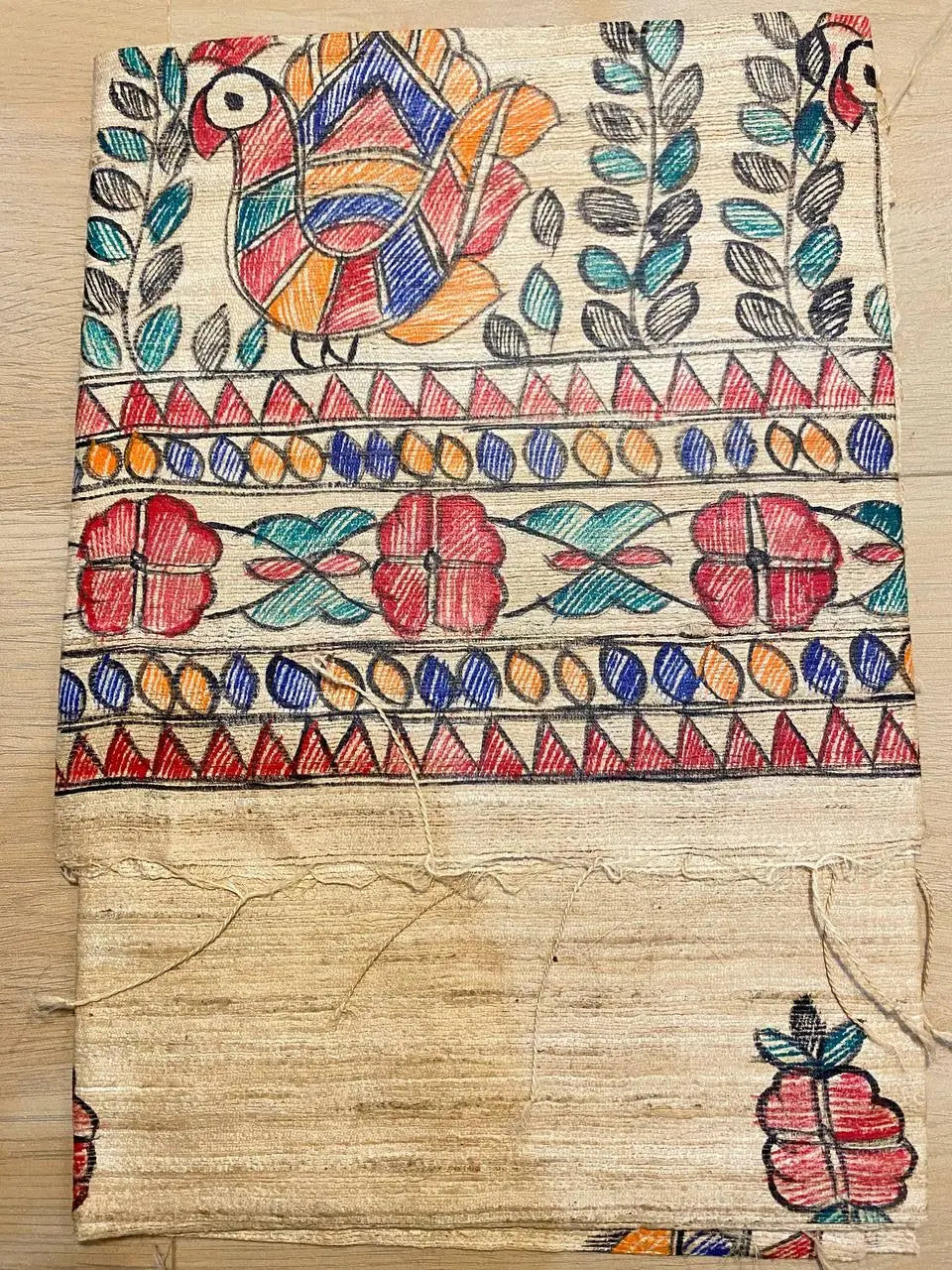 DUPATTA: Madhubani Handpainted Tussar Silk Handloom Dupatta| KIHUMS Dupatta