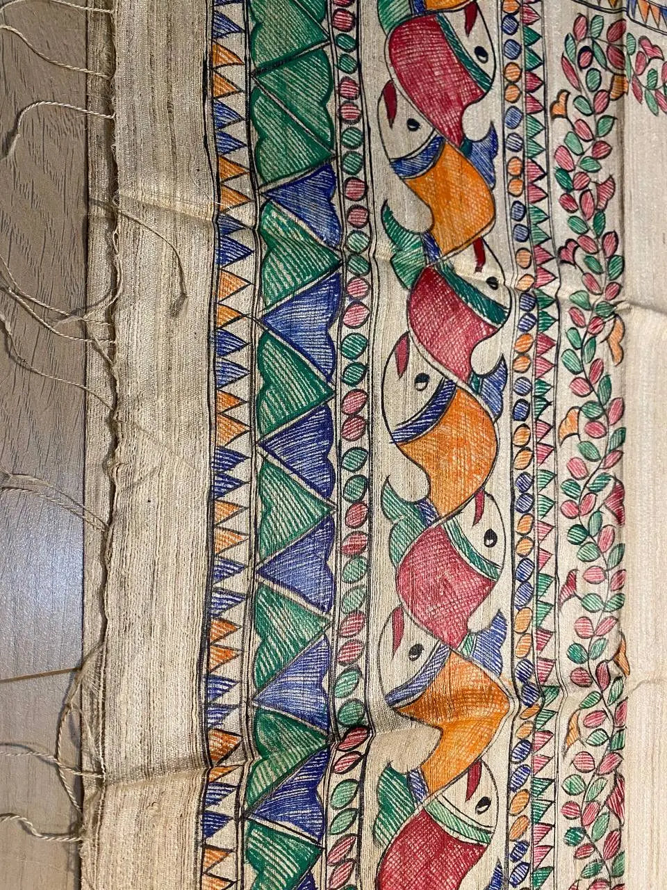 DUPATTA: Madhubani Handpainted Tussar Silk Handloom Dupatta| KIHUMS Dupatta