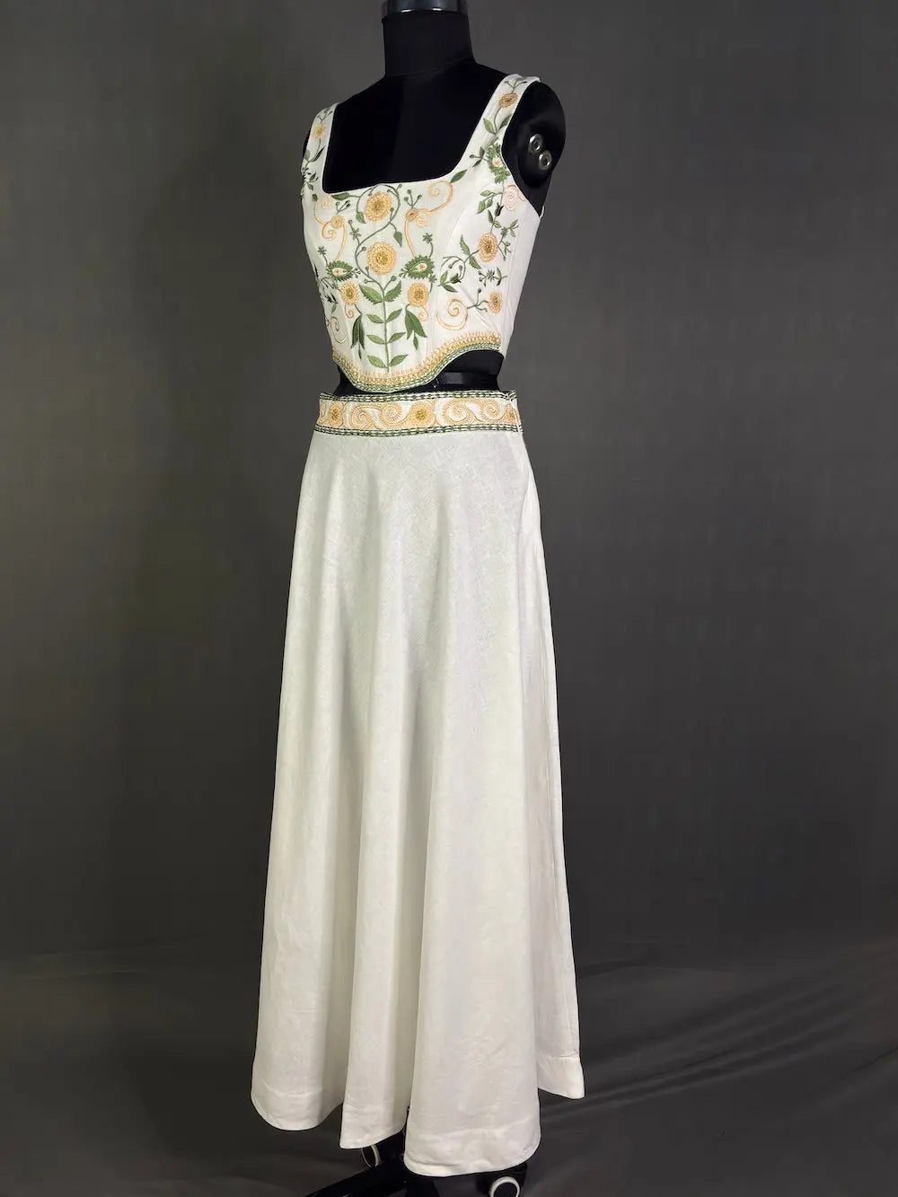 Orange Elegant Cotton Linen Skirt (Copy) kihums clothing