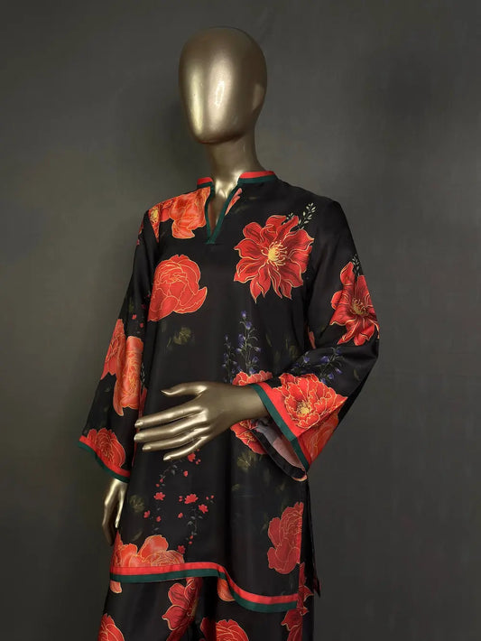 Modal Silk Pakistani Kurta Set with beautiful print | Best Pakistani Kurta Set for women kihums clothing