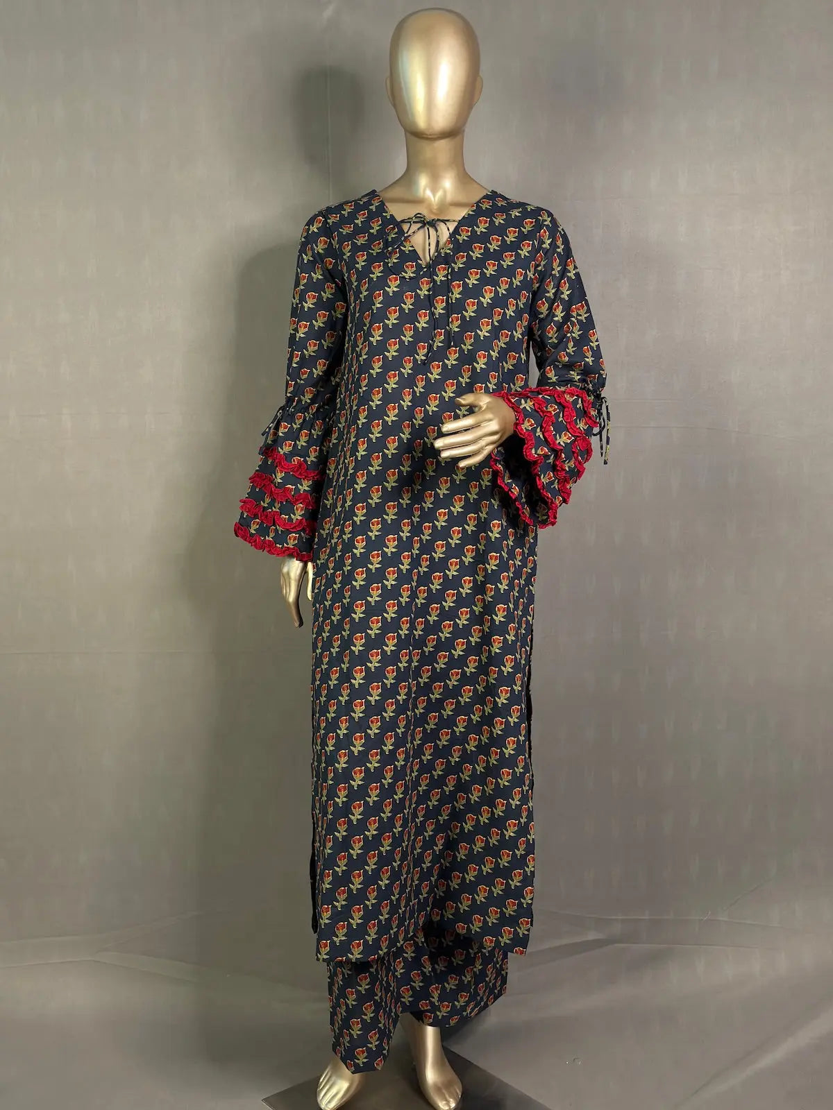BAHAAR - Printed Salwar Kameez with statement Sleeves kihums clothing