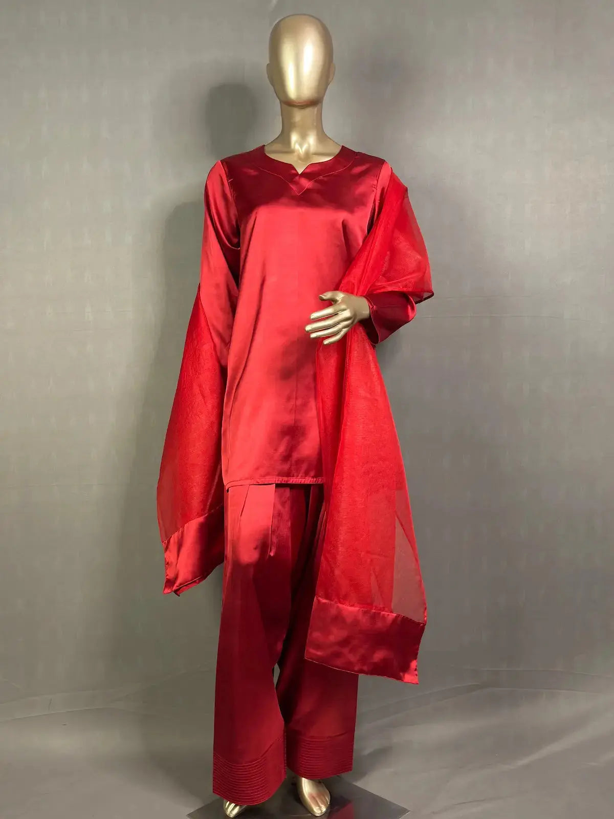 MEHRU Red Farshi Shalwar Pakistani Kurta Set | Embroidery work | Best Pakistani Kurta Sets for women (Copy) kihums clothing