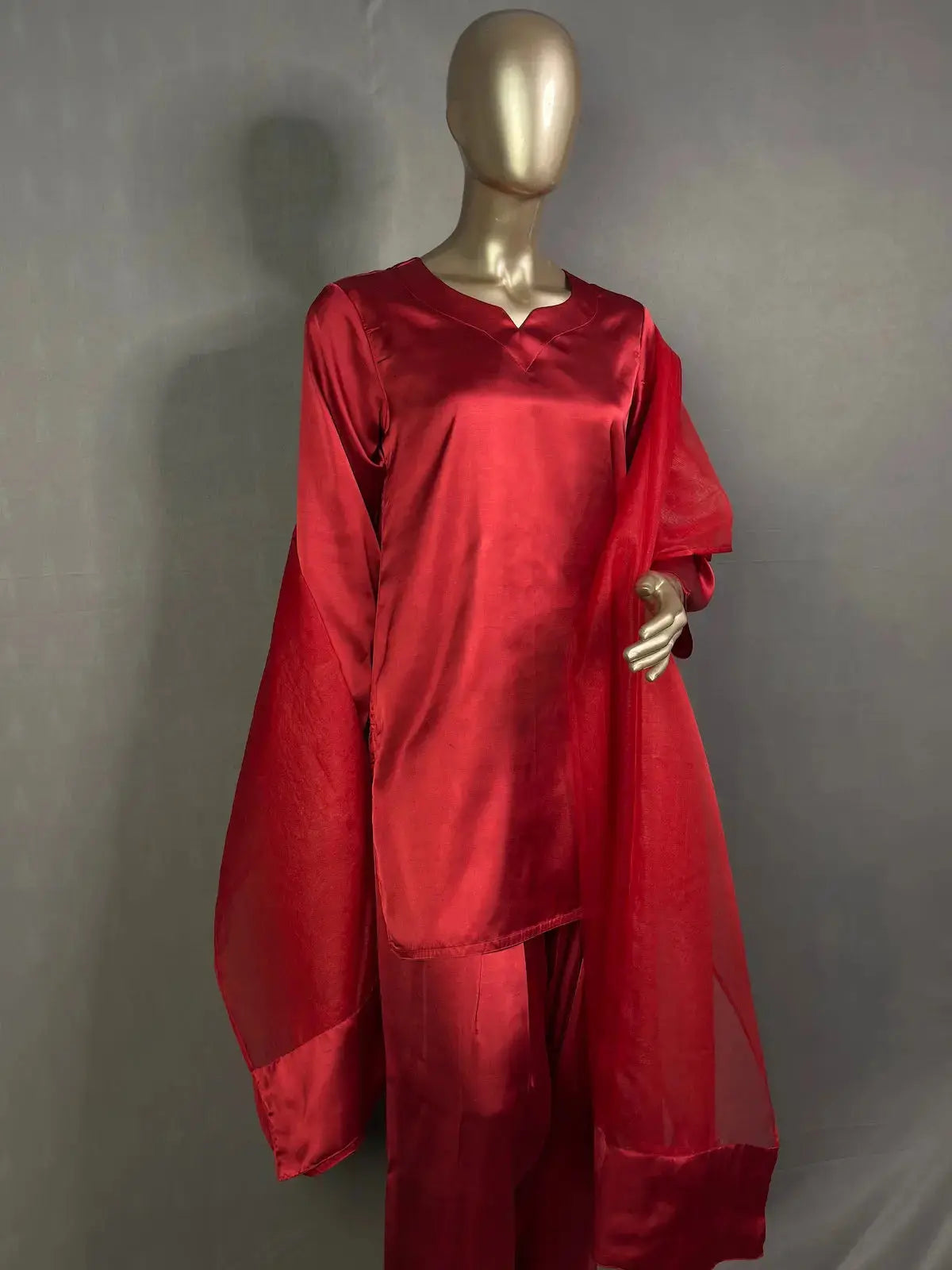 MEHRU Red Farshi Shalwar Pakistani Kurta Set | Embroidery work | Best Pakistani Kurta Sets for women (Copy) kihums clothing