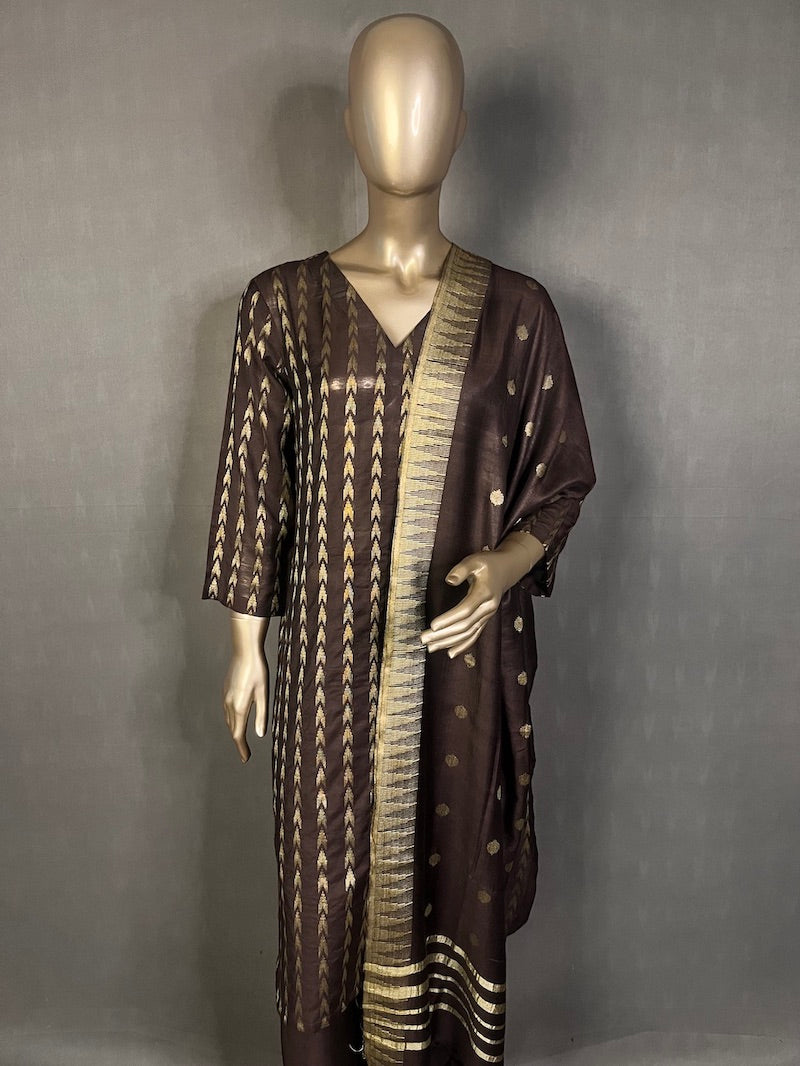 SHANAYA Three Piece Kurta Sets for women | Thread Woven Shalwar Suit