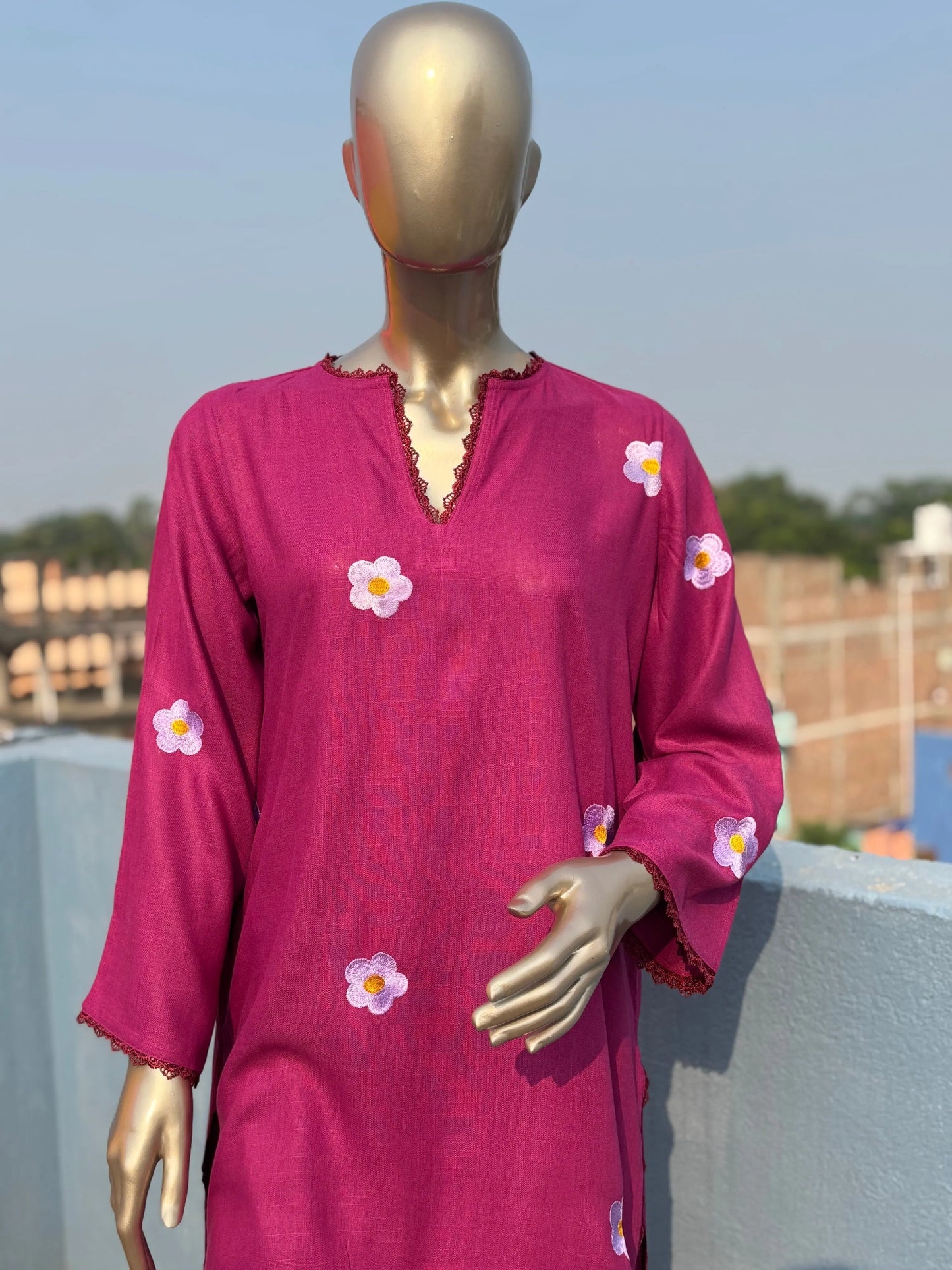 Magenta --Stylish & Trendy Embroidered Co-ord sets | Luxury wear | Airport Look kihums clothing