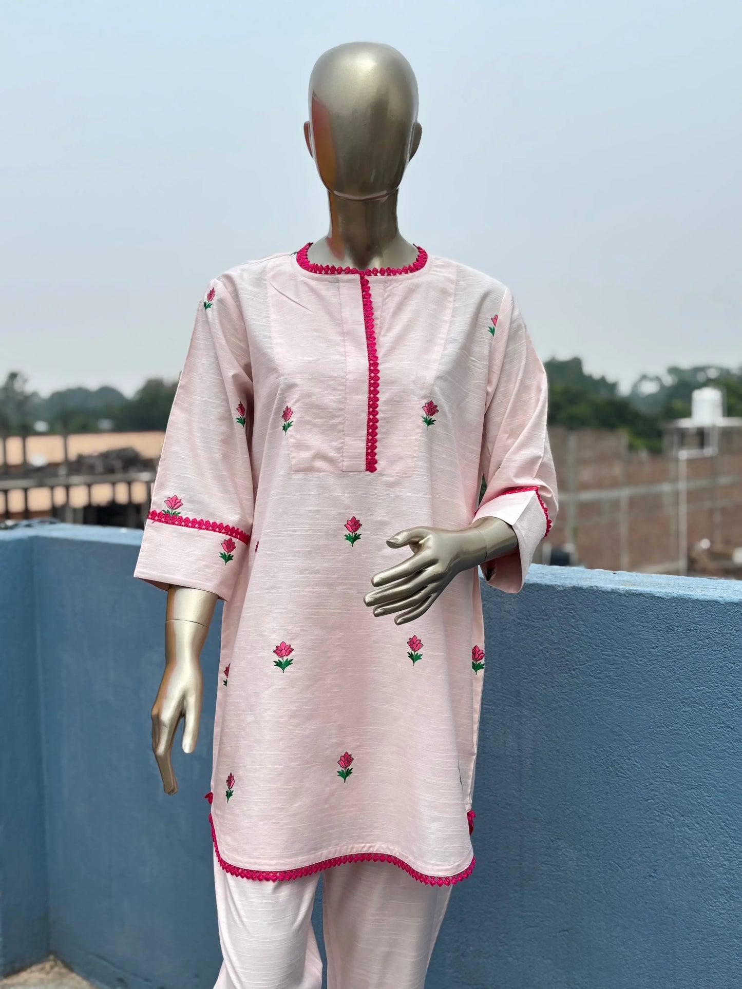 Baby Pink--Stylish & Trendy Embroidered Kurta sets | Best Pakistani suits online in India kihums clothing