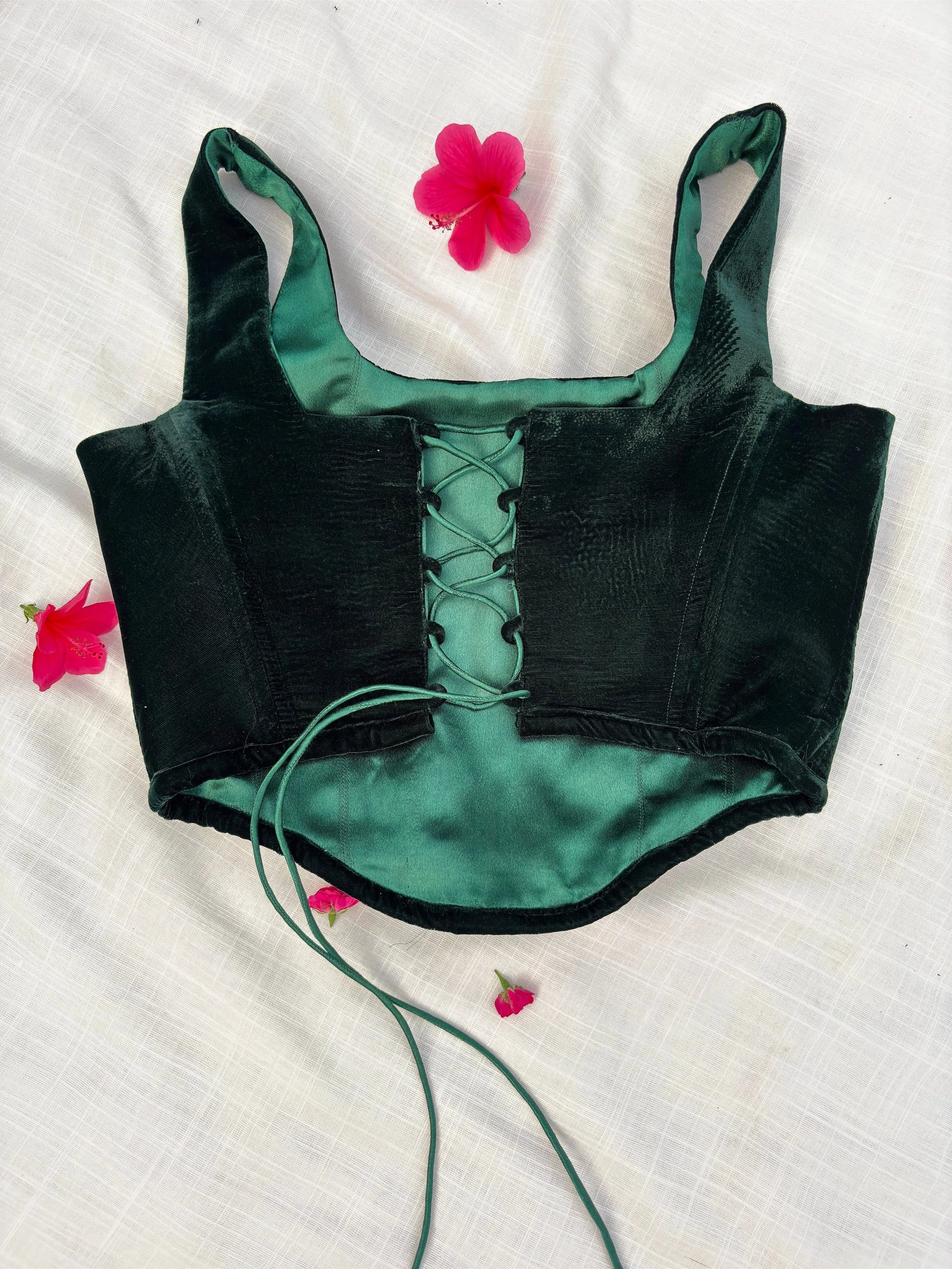 Elegant Microvelvet Embroidered Corset top with Zari Detailing kihums clothing