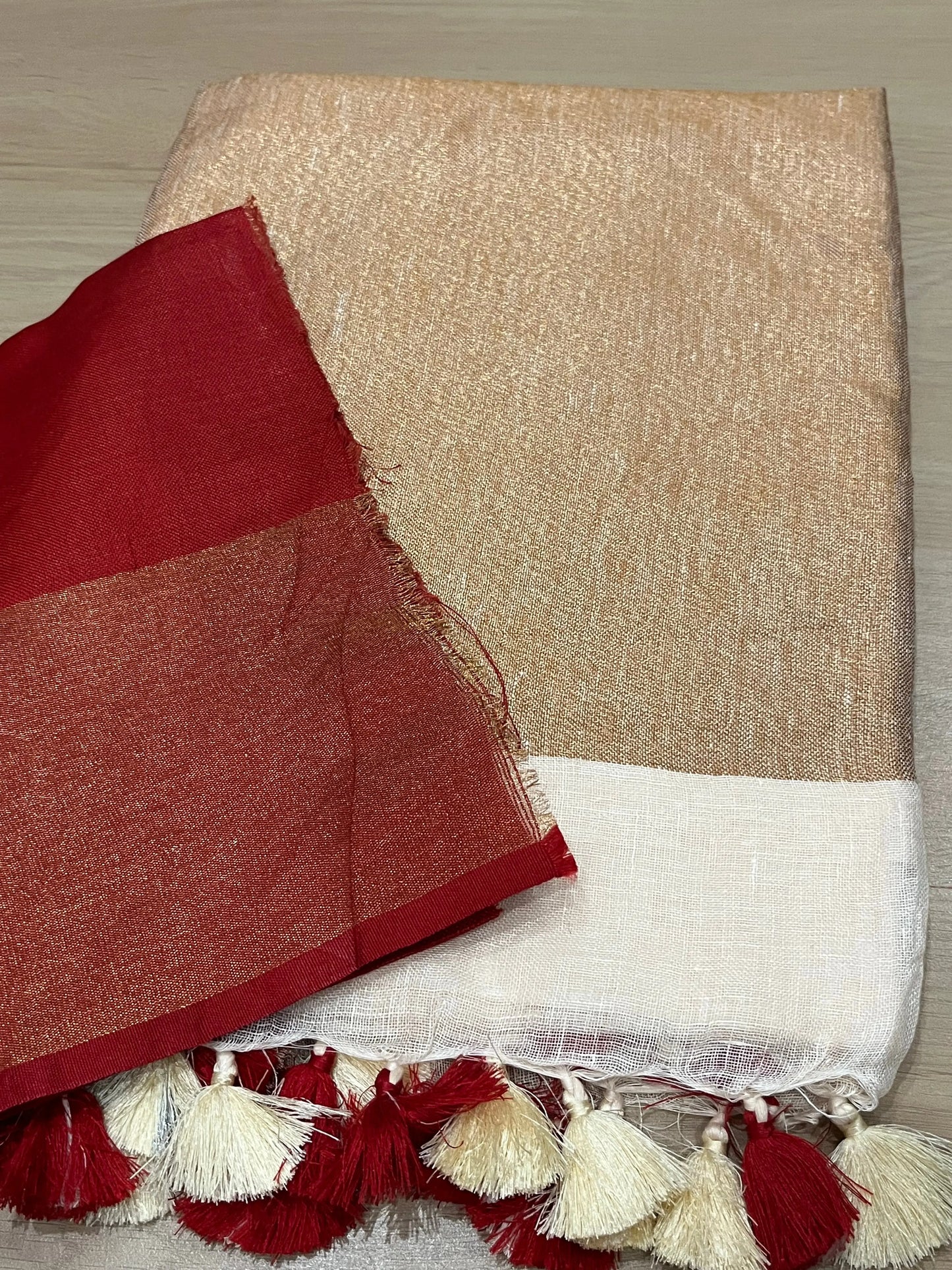 Off white Handwoven organic Linen Saree |Gold Zari border| KIHUMS Saree kihums clothing