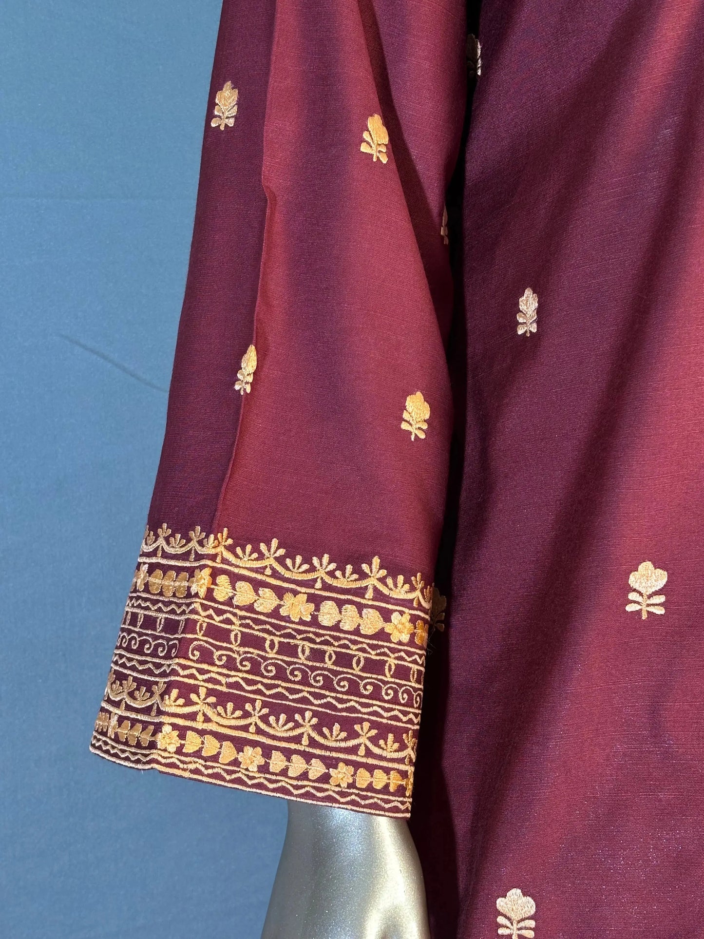 Brownish Wine Shade with Peach Thread Embroidered Pakistani Style Co-ord sets kihums clothing