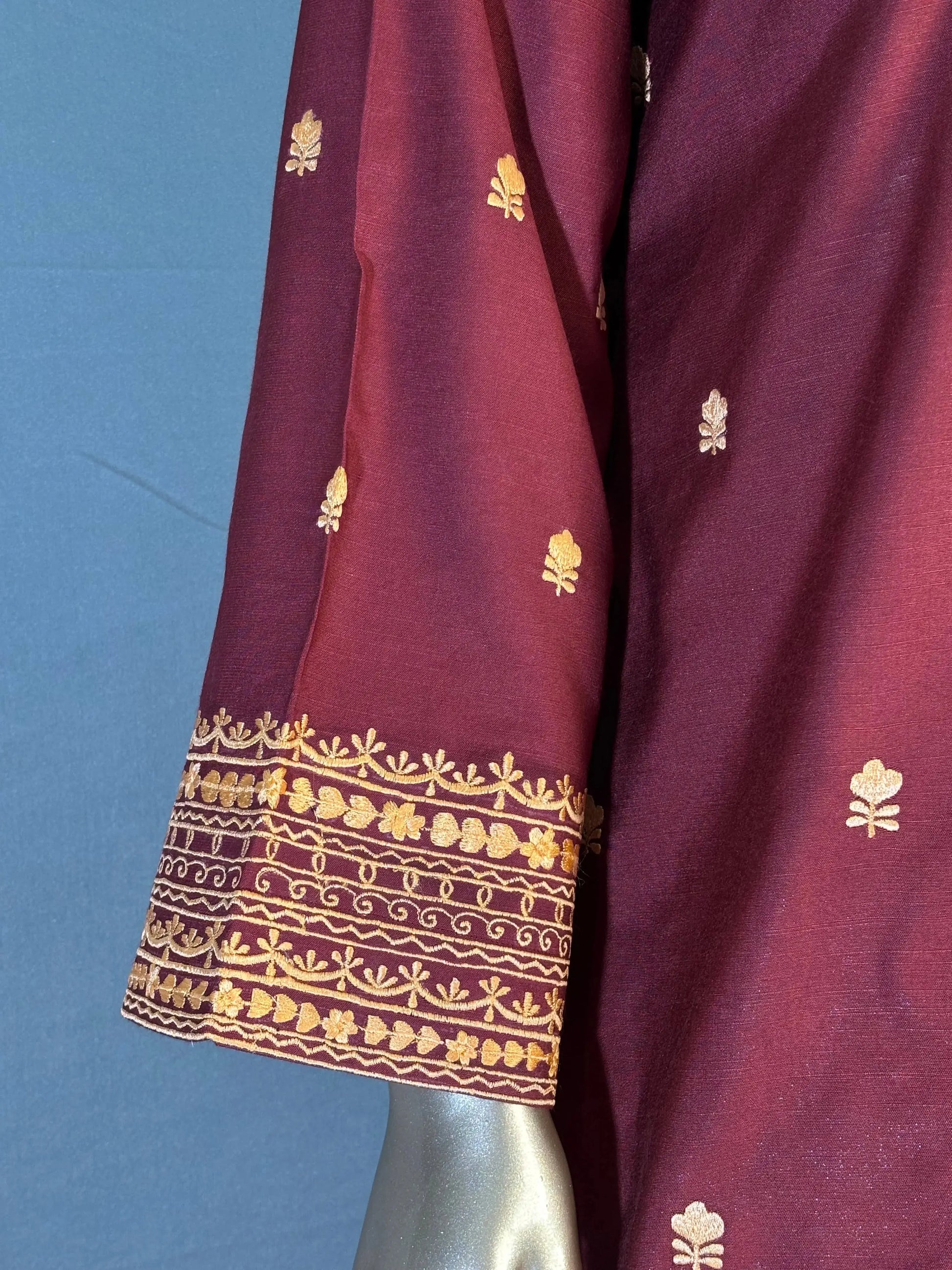 Brownish Wine Shade with Peach Thread Embroidered Pakistani Style Co-ord sets kihums clothing
