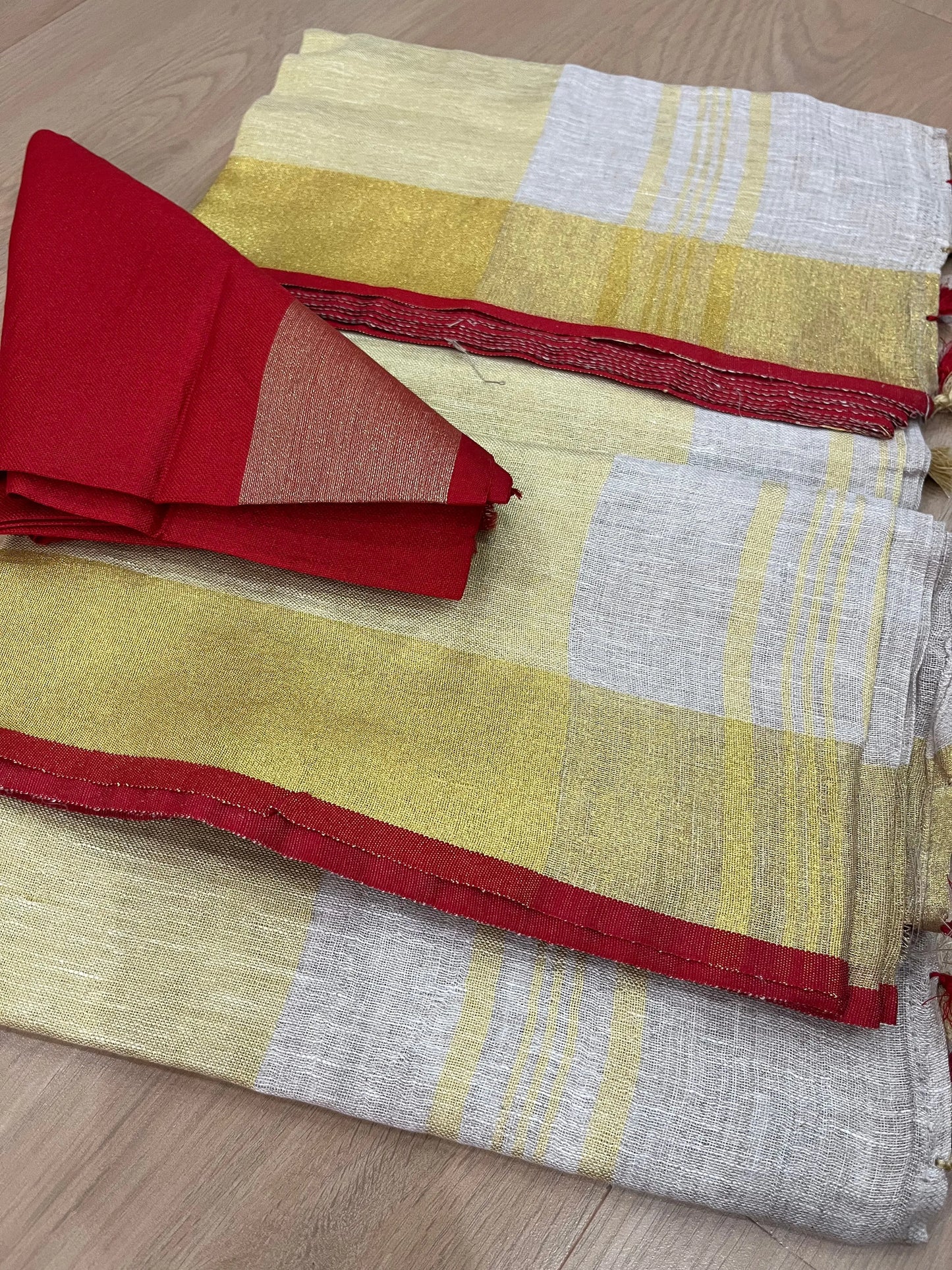 Off White Handwoven organic Linen Saree | Gold Zari border| KIHUMS Saree kihums clothing