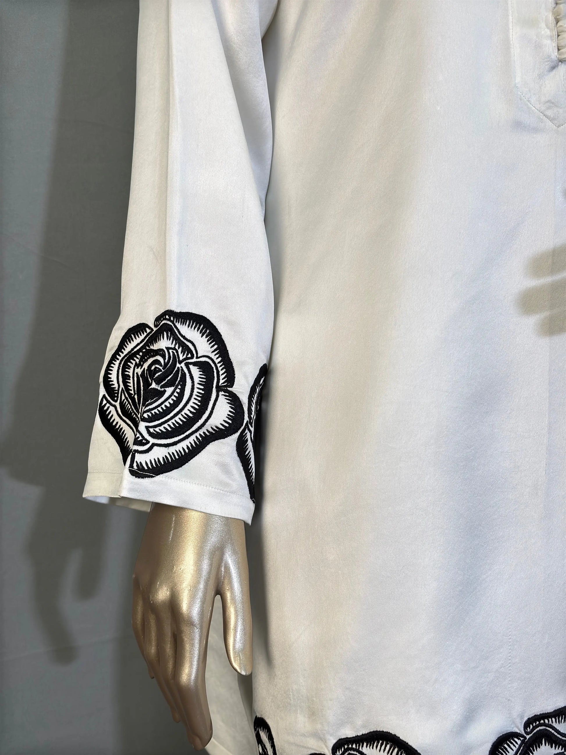 White Italian Silk Pakistani Kurta Set with hand embroidery work kihums clothing