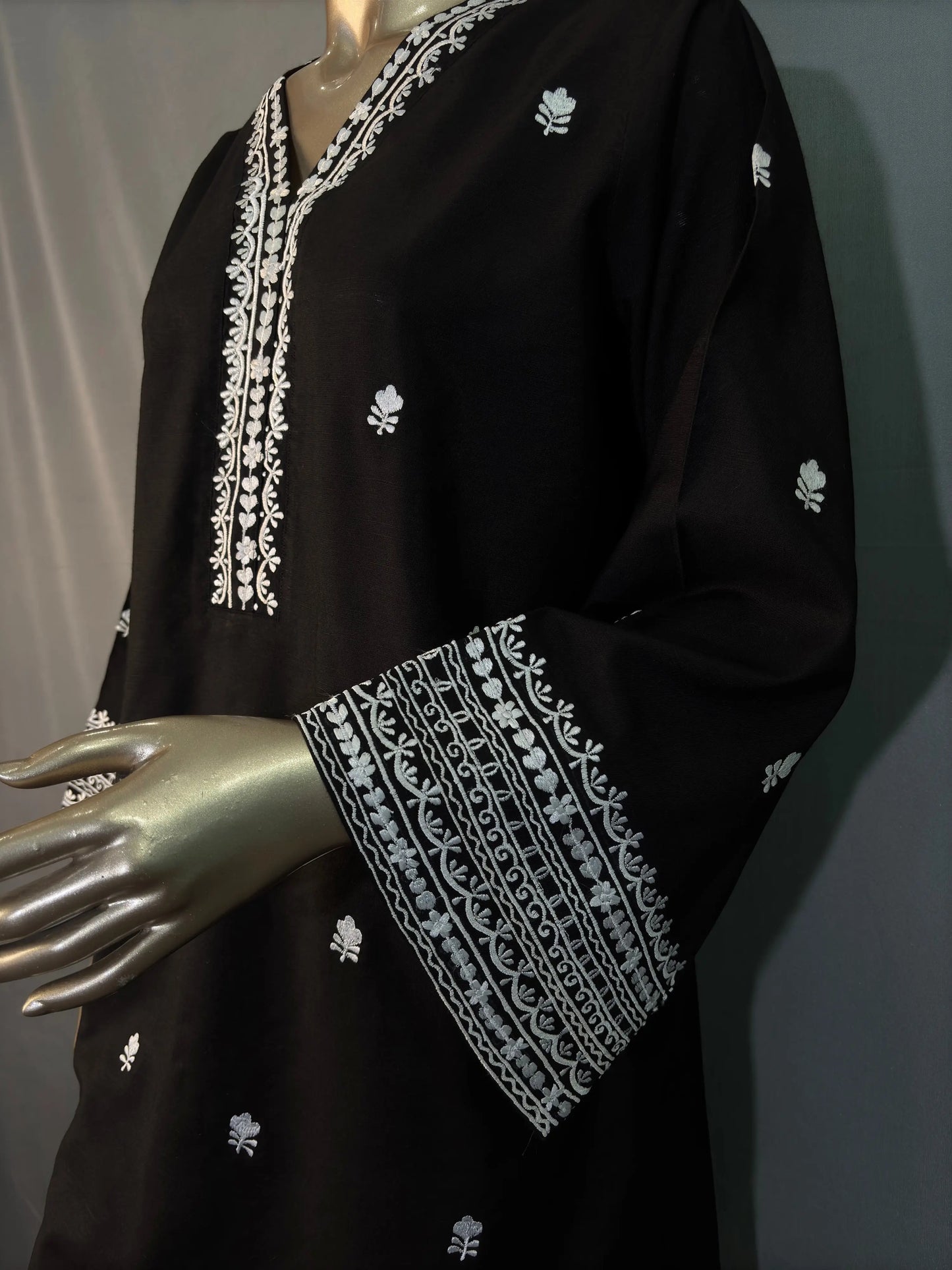 Black with Black Embroidered Pakistani Style Co-ord sets kihums clothing