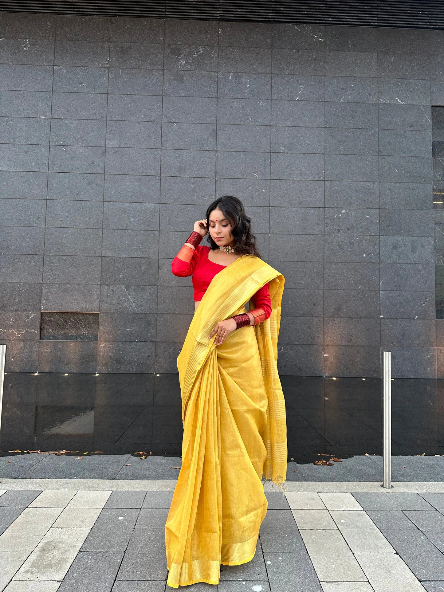 Shimmering Gold | Tissue Linen Saree | KIHUMS Saree women clothing