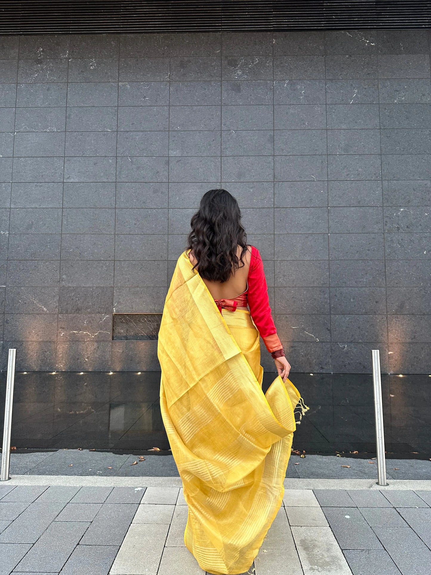 Shimmering Gold | Tissue Linen Saree | KIHUMS Saree women clothing