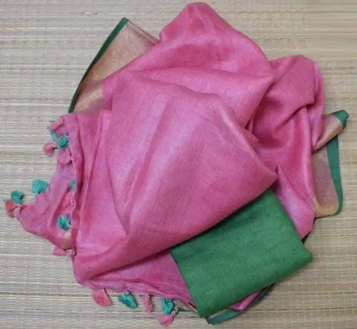 Pink Shade Handmade Pure Linen Saree | KIHUMS Saree kihums clothing