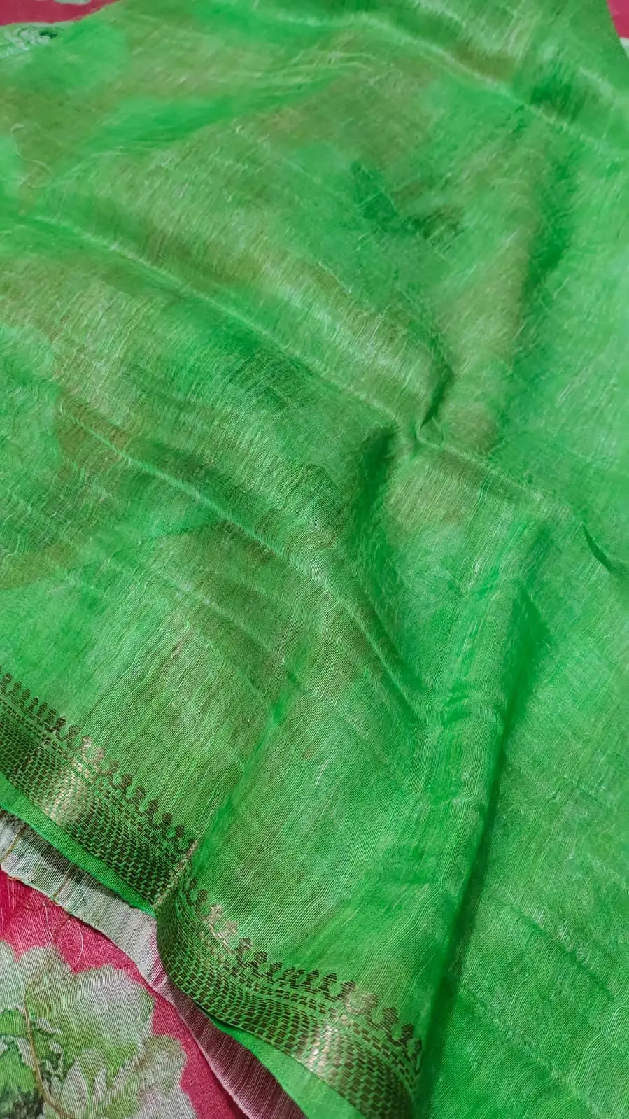 Red Shade Floral Printed Silk Linen Saree | KIHUMS Saree kihums clothing