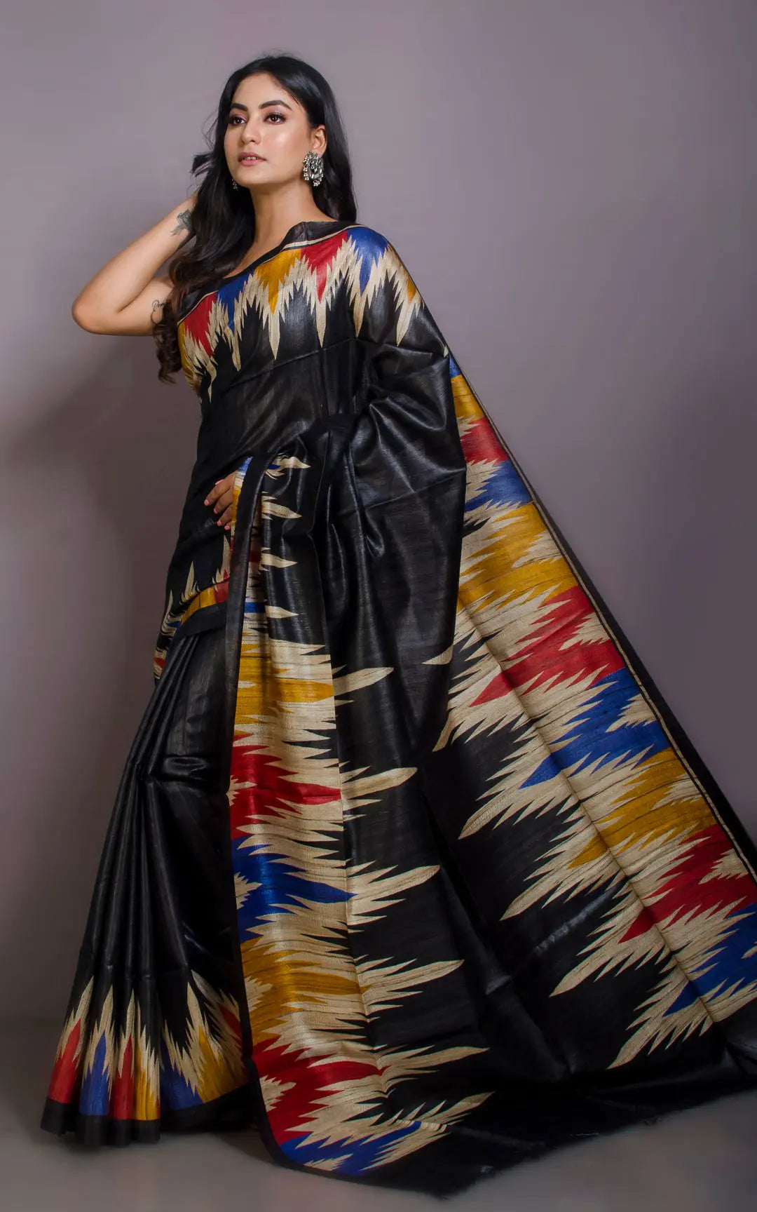 Handwoven Tussar Silk Saree | KIHUMS Saree kihums clothing
