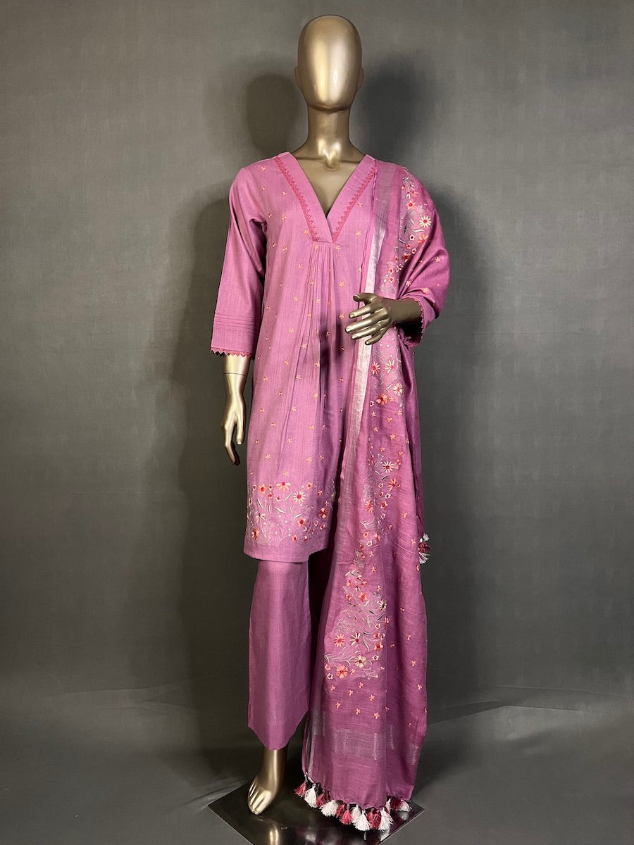 HEENA Three Piece Kurta Sets for women | Thread Embroidery Work Shalwar Suit