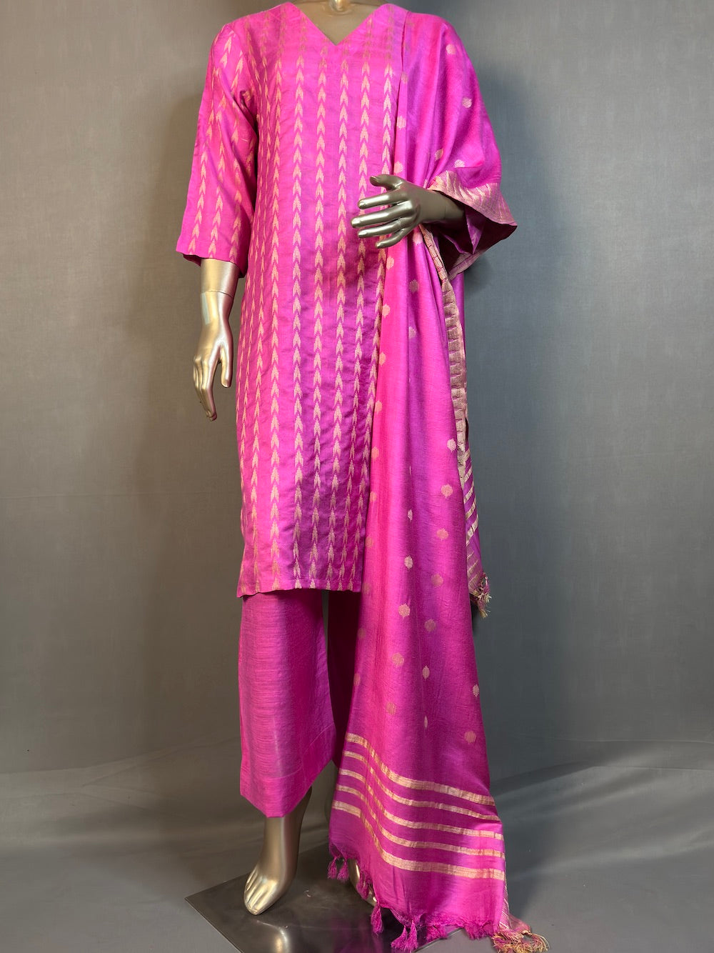 SHANAYA Three Piece Kurta Sets for women | Thread Woven Shalwar Suit