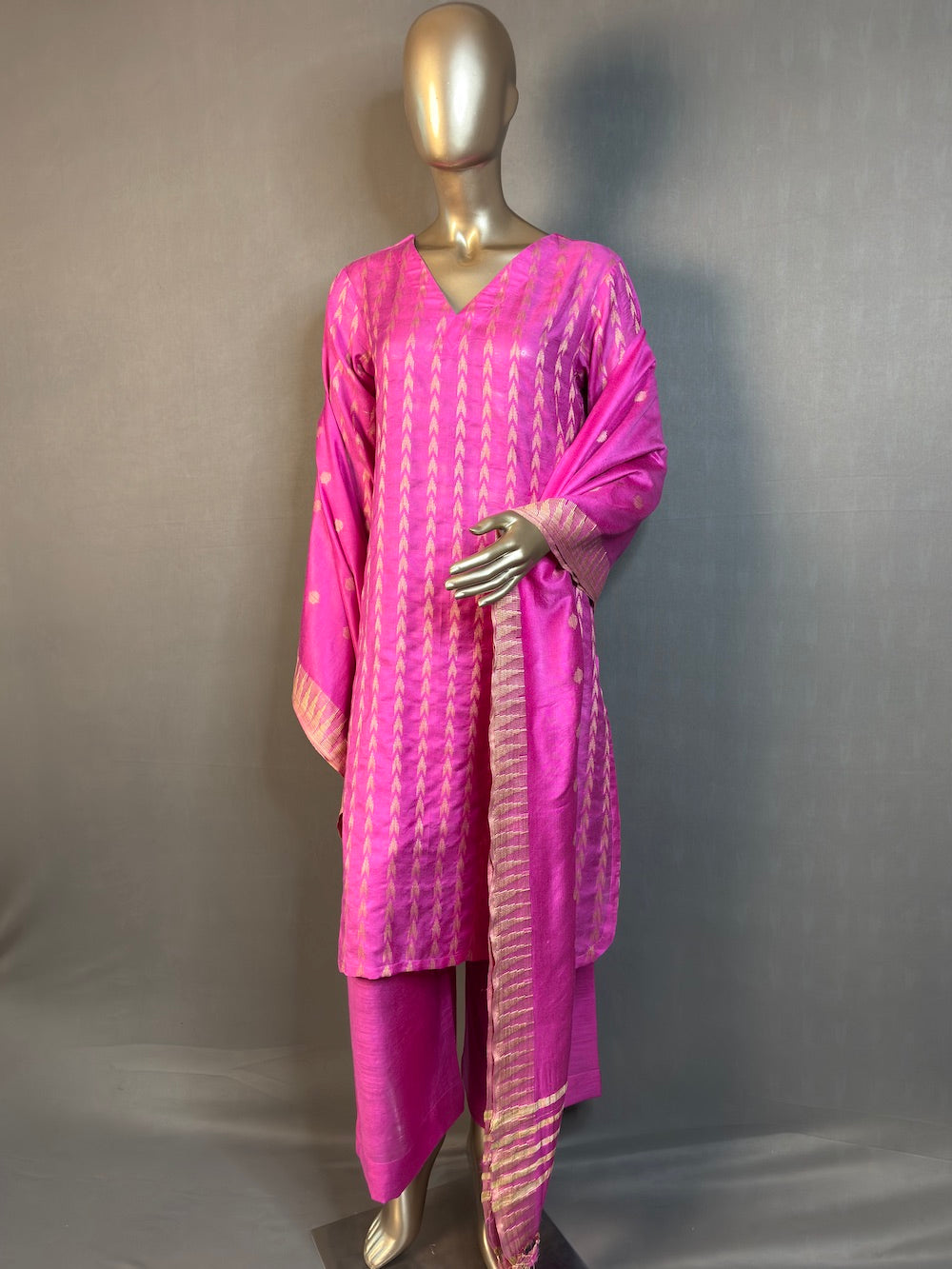 SHANAYA Three Piece Kurta Sets for women | Thread Woven Shalwar Suit