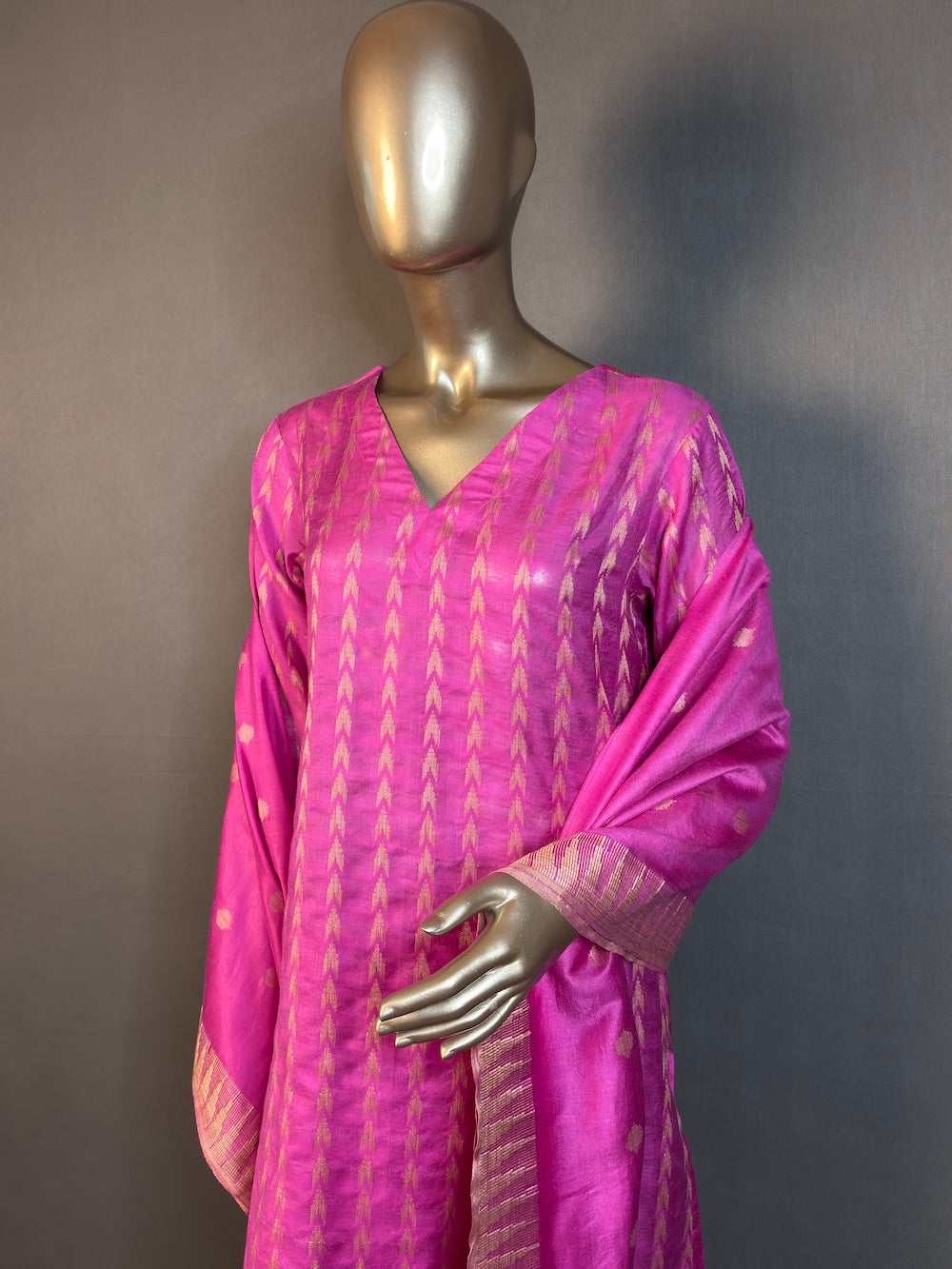 SHANAYA Three Piece Kurta Sets for women | Thread Woven Shalwar Suit