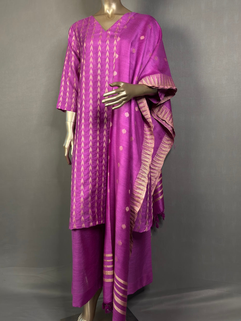 SHANAYA Three Piece Kurta Sets for women | Thread Woven Shalwar Suit