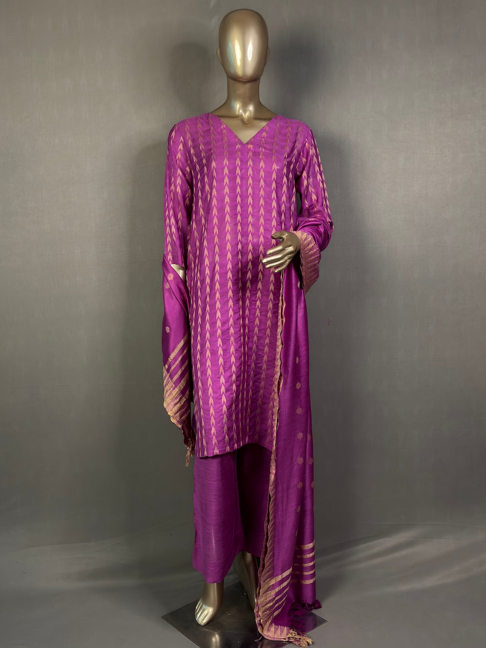 SHANAYA Three Piece Kurta Sets for women | Thread Woven Shalwar Suit