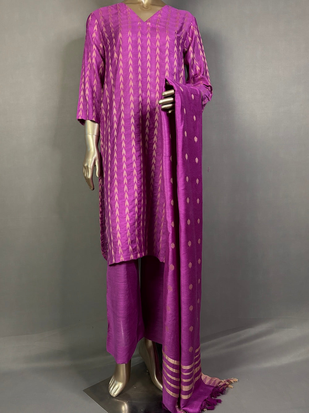 SHANAYA Three Piece Kurta Sets for women | Thread Woven Shalwar Suit