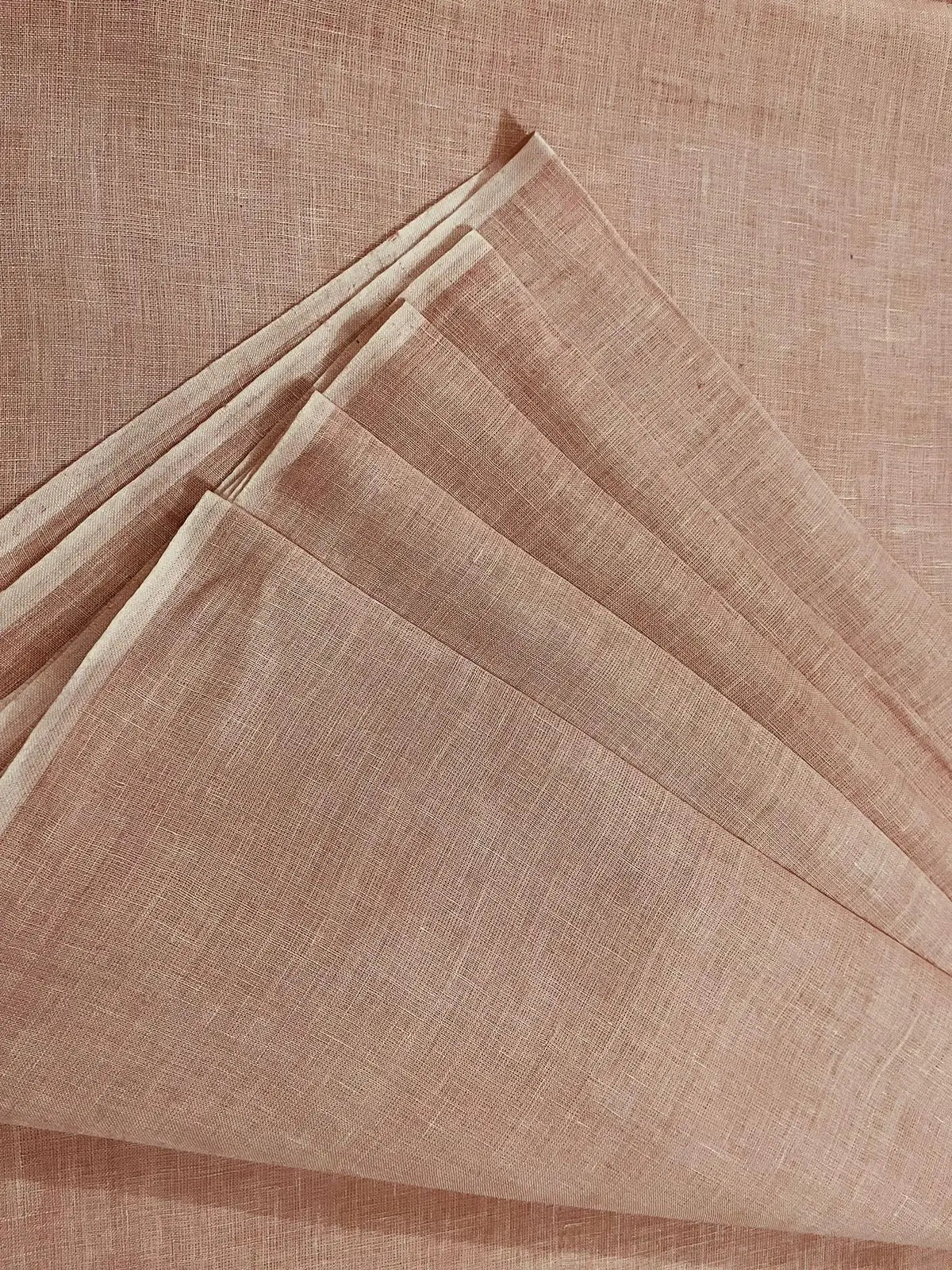 40 lea 58 inch 100% pure Handloom Linen Fabric -Beige kihums clothing