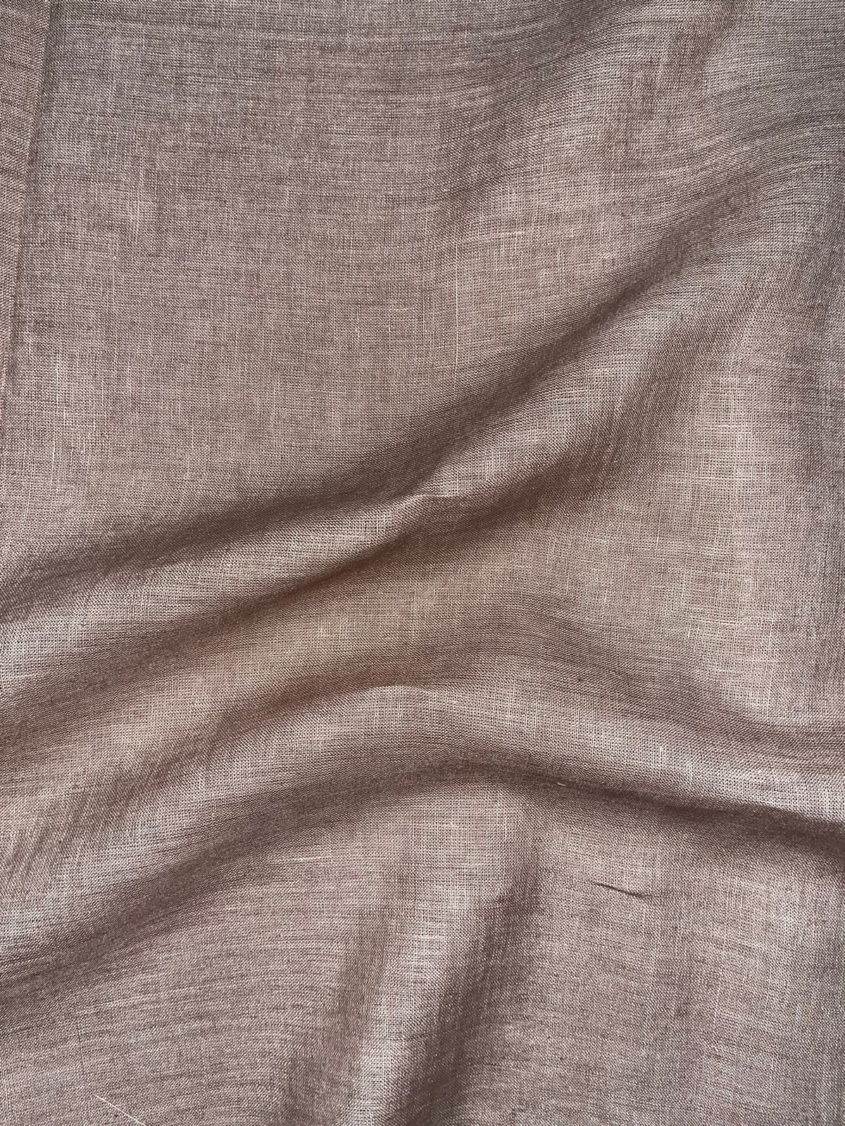 40 lea 58 inch 100% pure Handloom Linen Fabric -Walnut Beige Shade kihums clothing