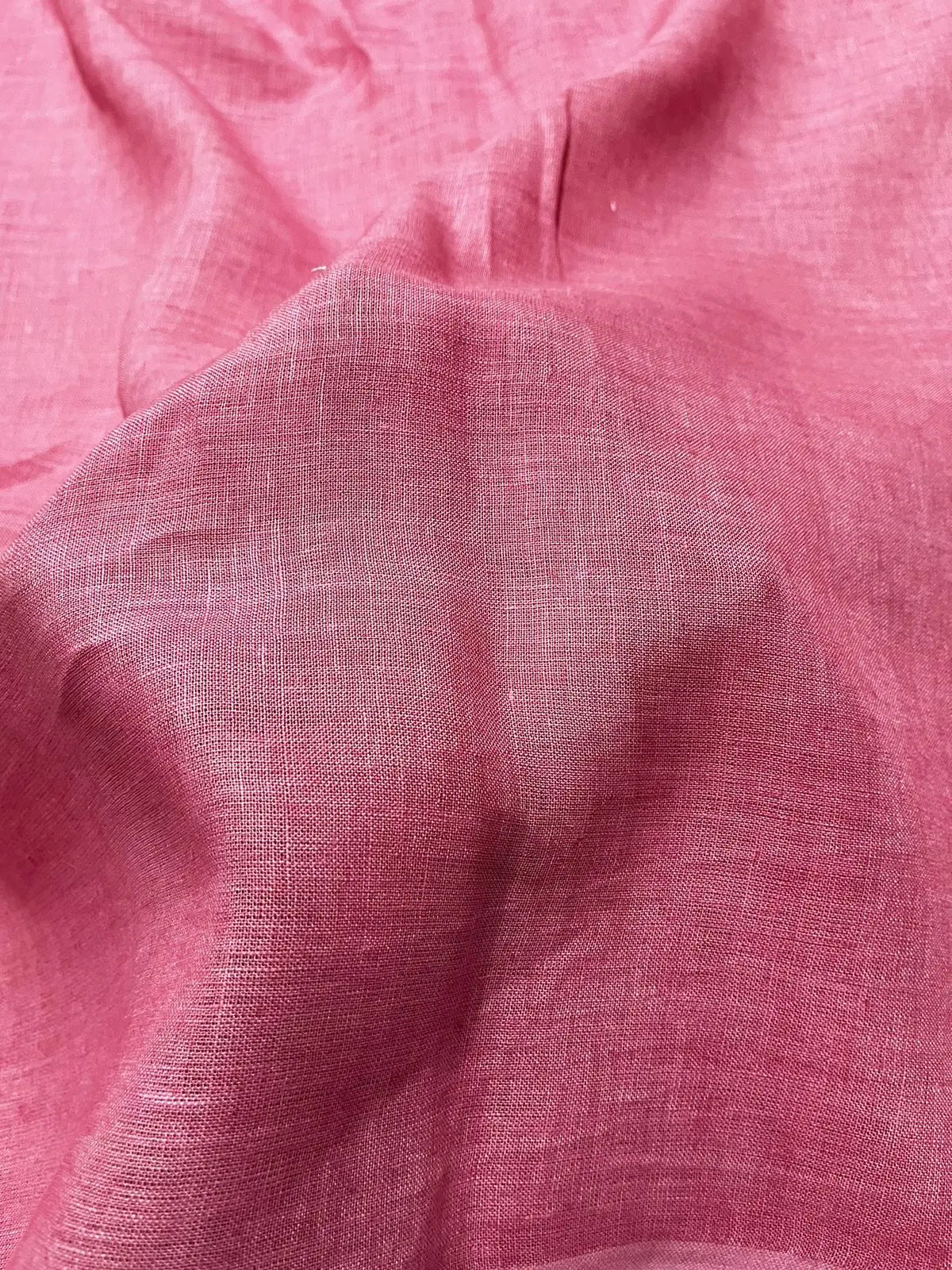 40 lea 58 inch 100% pure Handloom Linen Fabric -Pink Shade kihums clothing