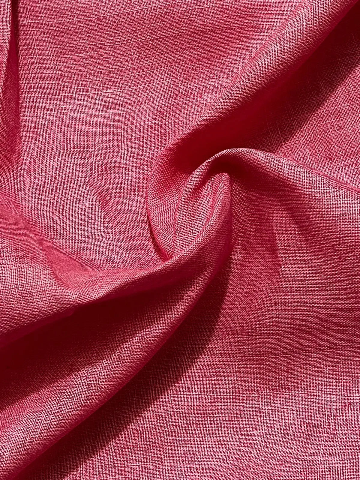 40 lea 58 inch 100% pure Handloom Linen Fabric -Pink Shade kihums clothing