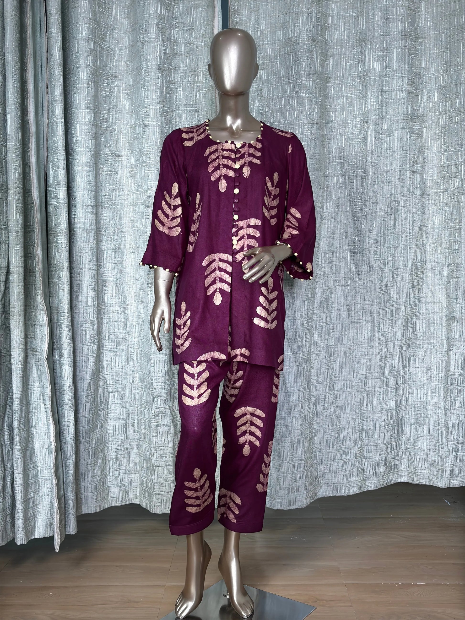 Magenta Batik Print Co-ord Set: Elegant & Comfortable Two-Piece Outfit | Fusion of Elegance and Comfort kihums clothing