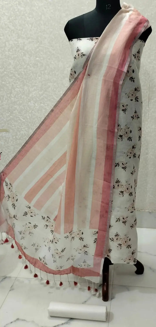 Digital print pure organic linen 2 PC Unstitched Dress Material kihums clothing