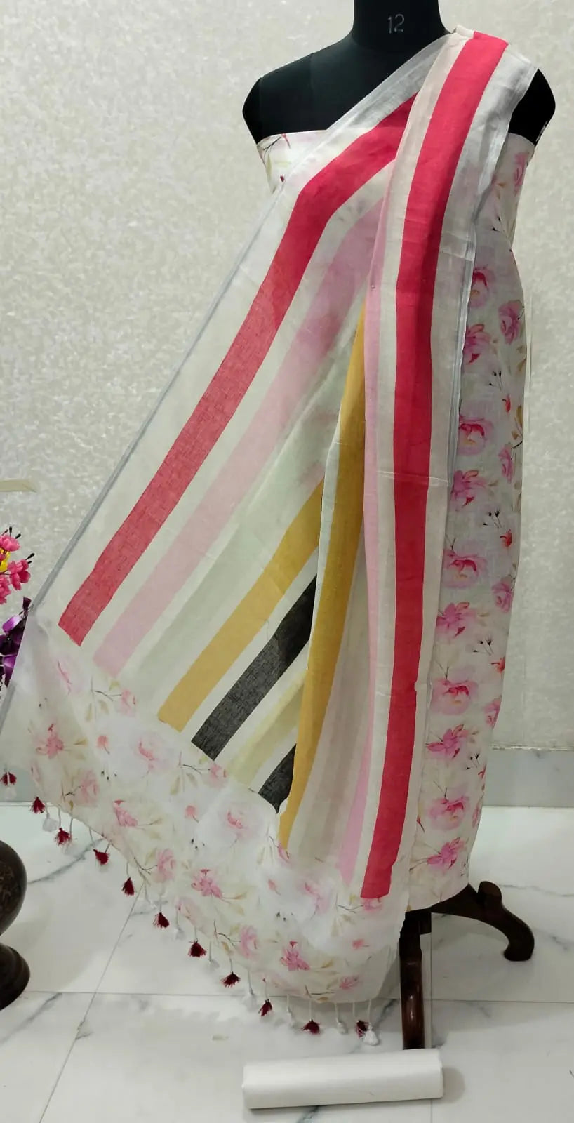Digital print pure organic linen 2 PC Unstitched Dress Material