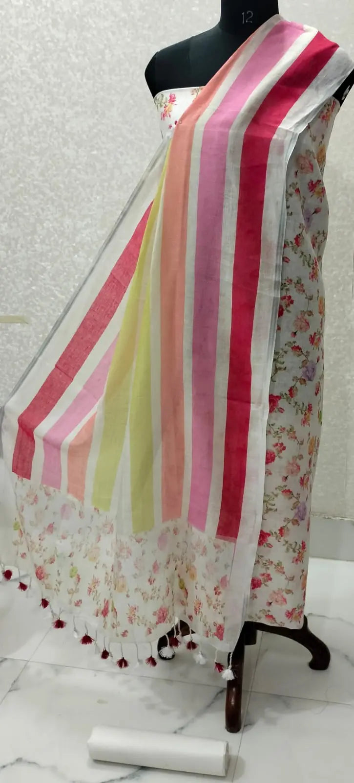 Digital print pure organic linen 2 PC Unstitched Dress Material