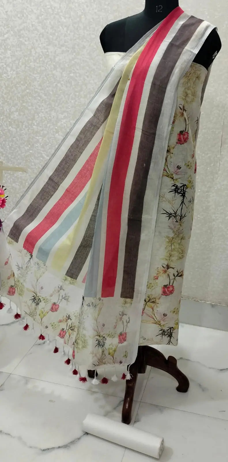 Digital print pure organic linen 2 PC Unstitched Dress Material kihums clothing