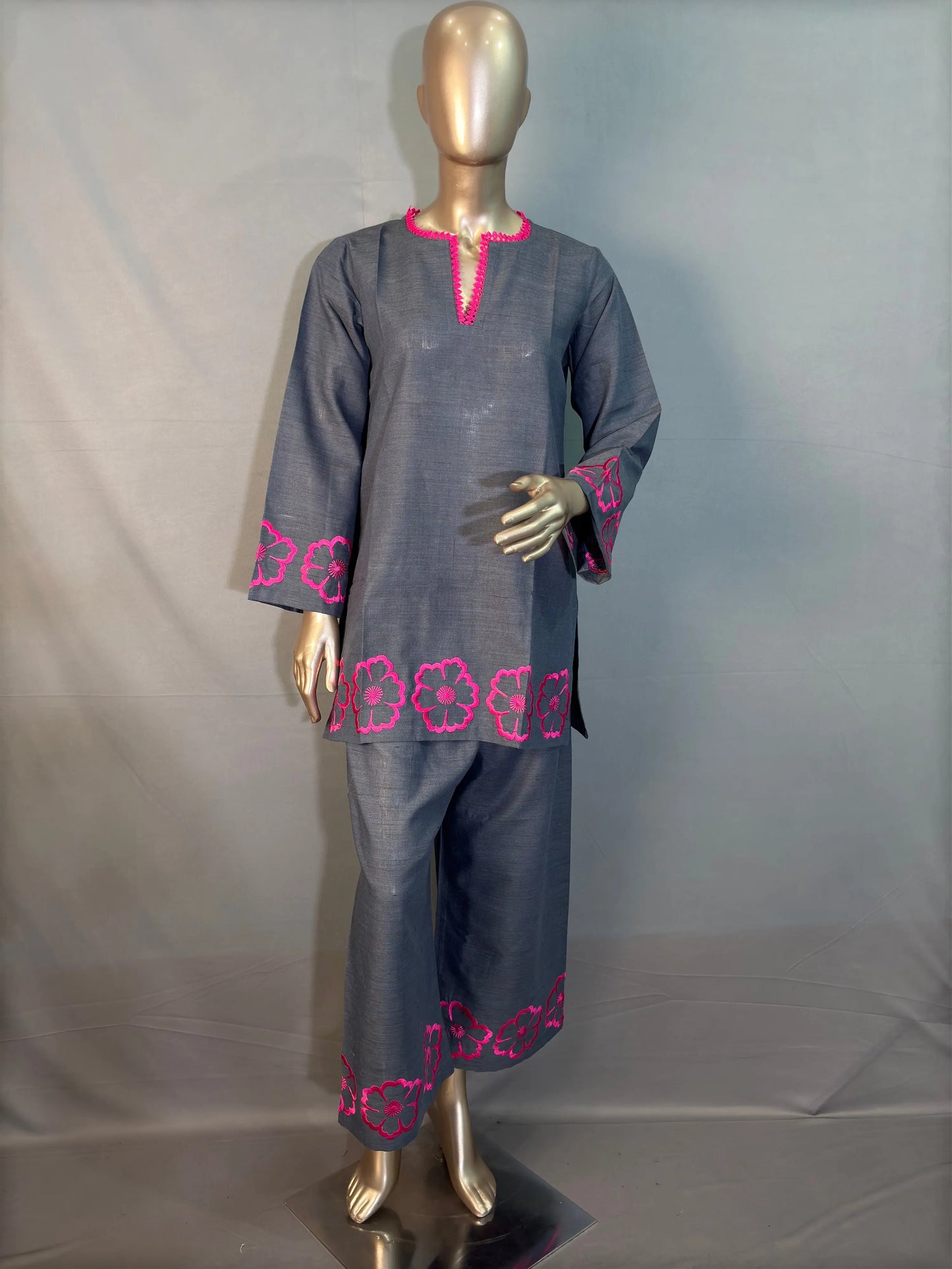 GREY Shade- Stylish & Trendy Embroidered Co-ord sets kihums clothing