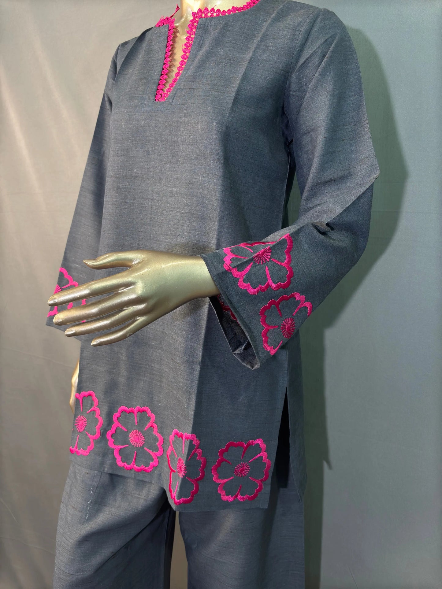 GREY Shade- Stylish & Trendy Embroidered Co-ord sets kihums clothing