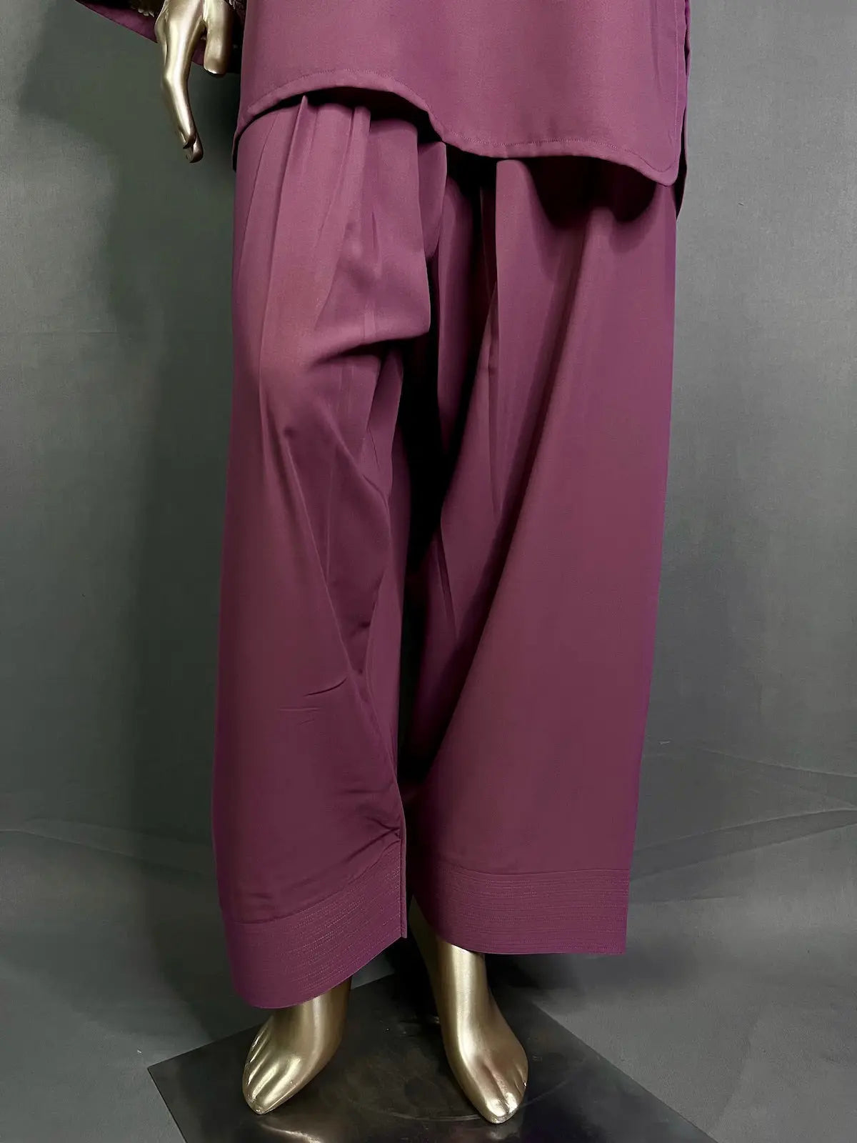 RIYA Wine Shade with Peach Thread Embroidered Farshi Shalwar kihums clothing